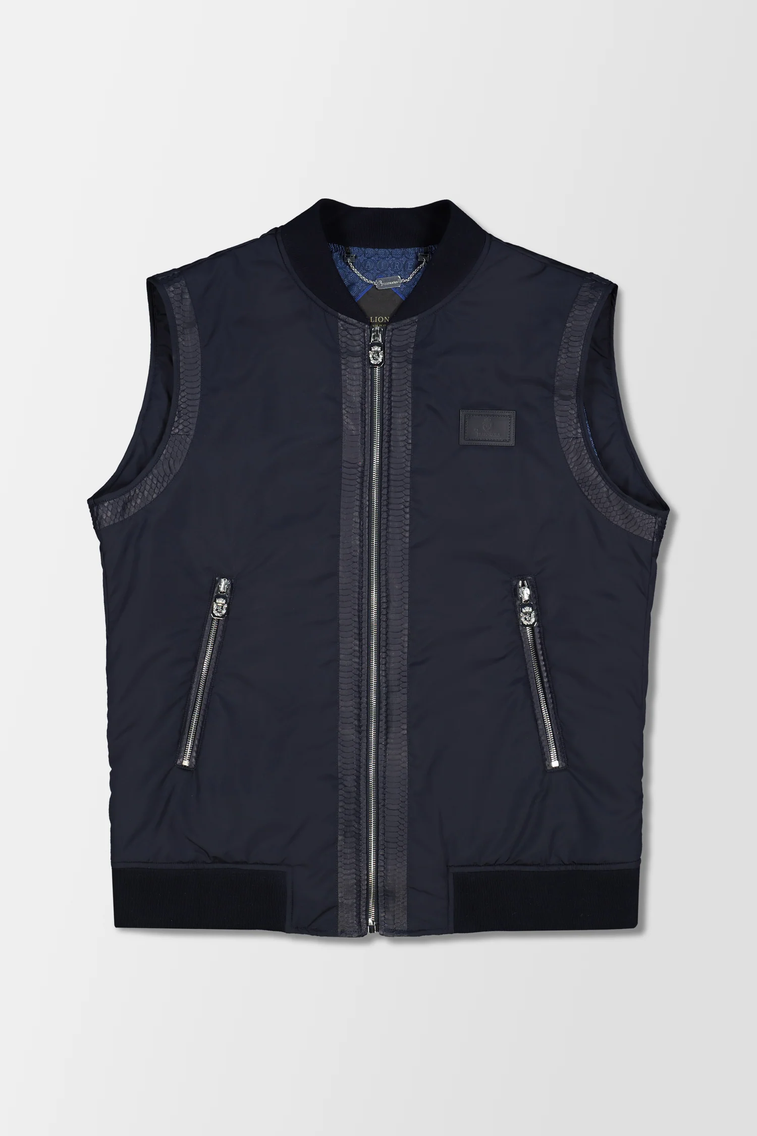 Billionaire Dark Blue Luxury Short Vest - Image 3