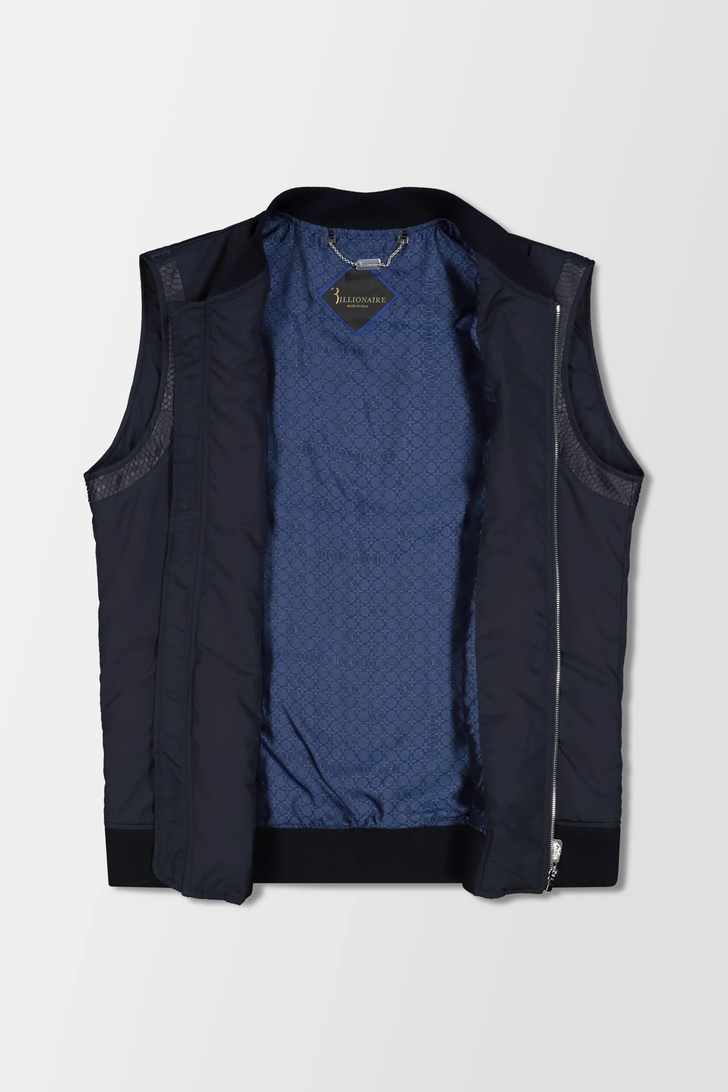 Billionaire Dark Blue Luxury Short Vest - Image 4