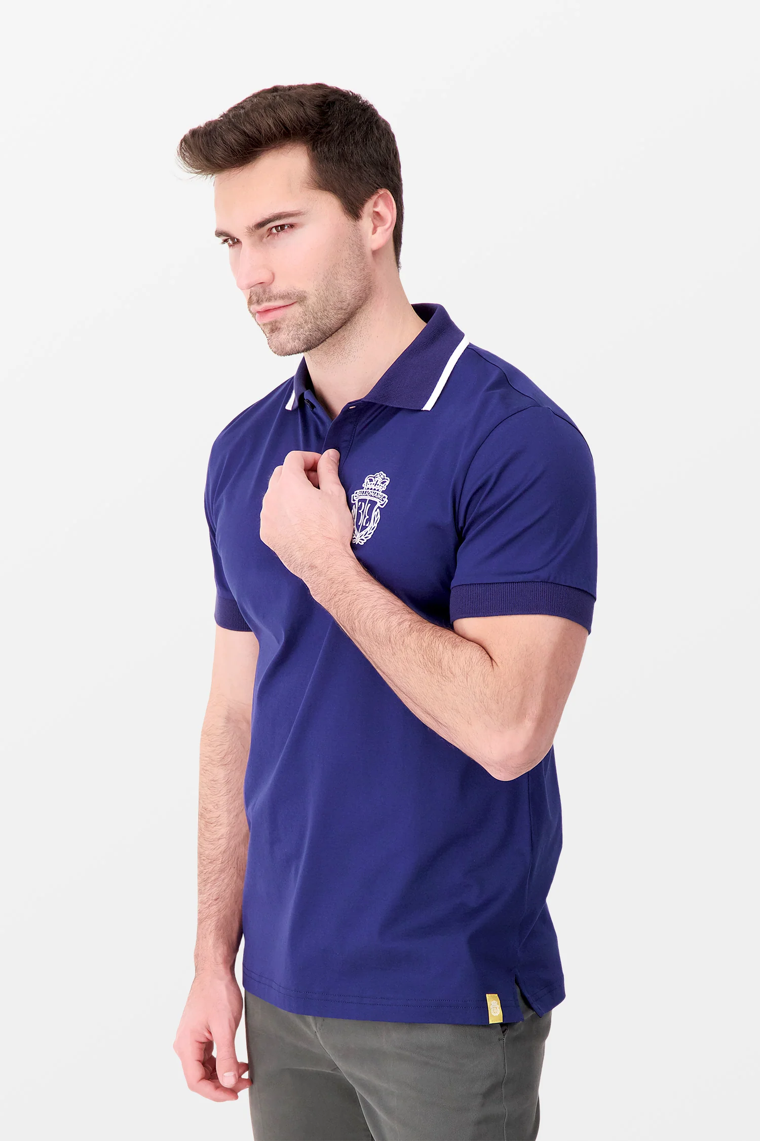 Billionaire Dark Blue SS Crest Polo - Image 4