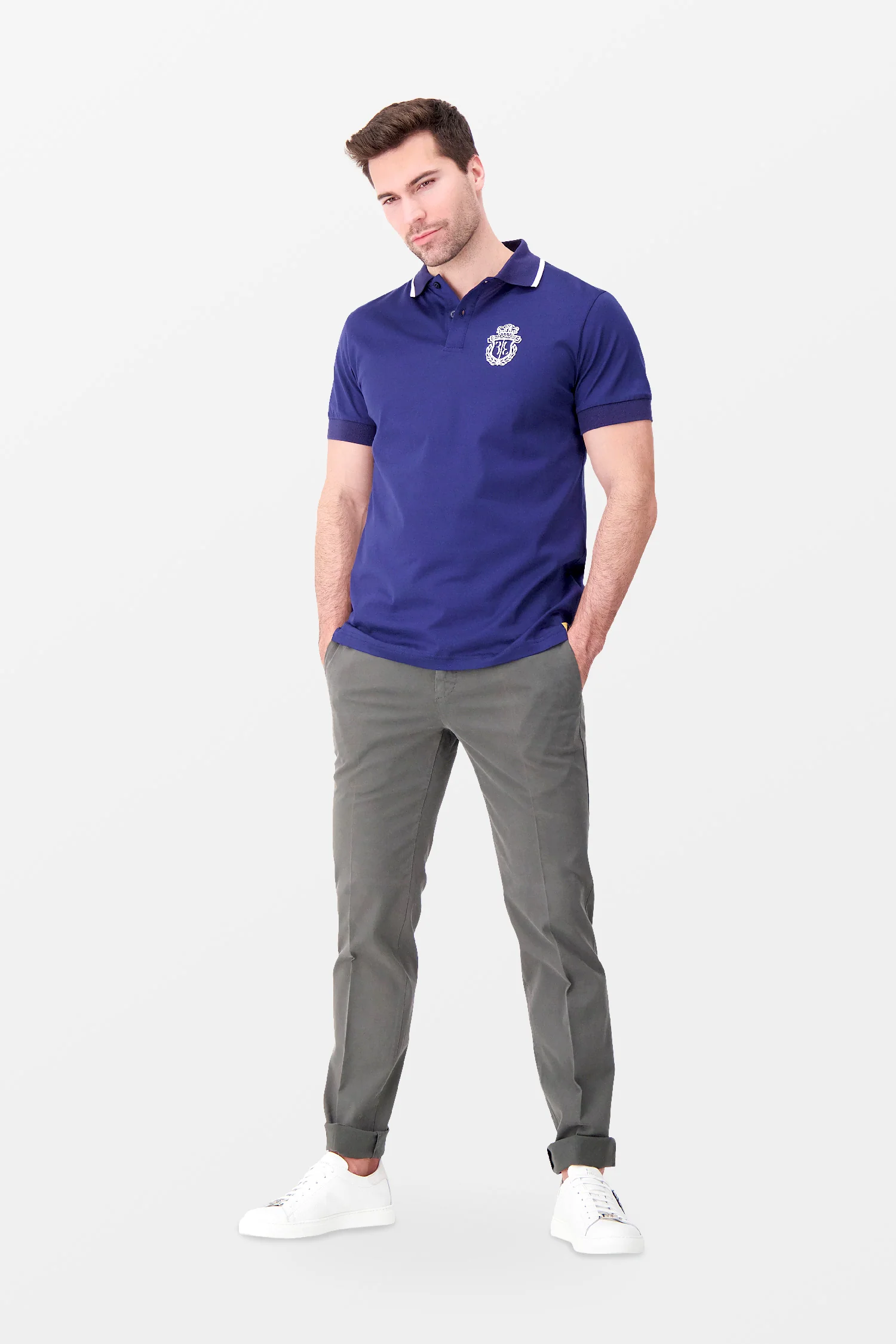 Billionaire Dark Blue SS Crest Polo - Image 6