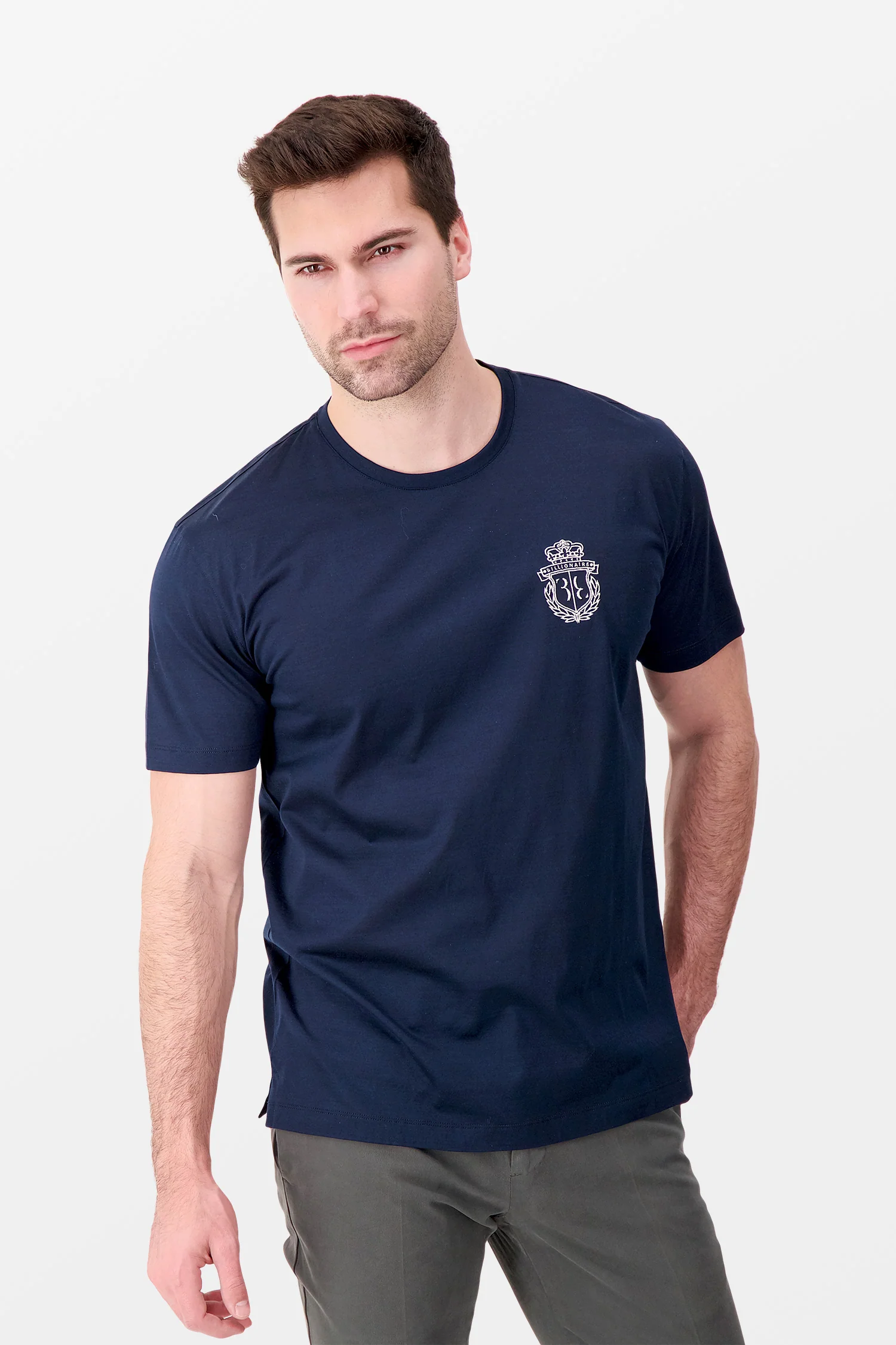 Billionaire Dark Blue SS Crest T-Shirt - Image 2