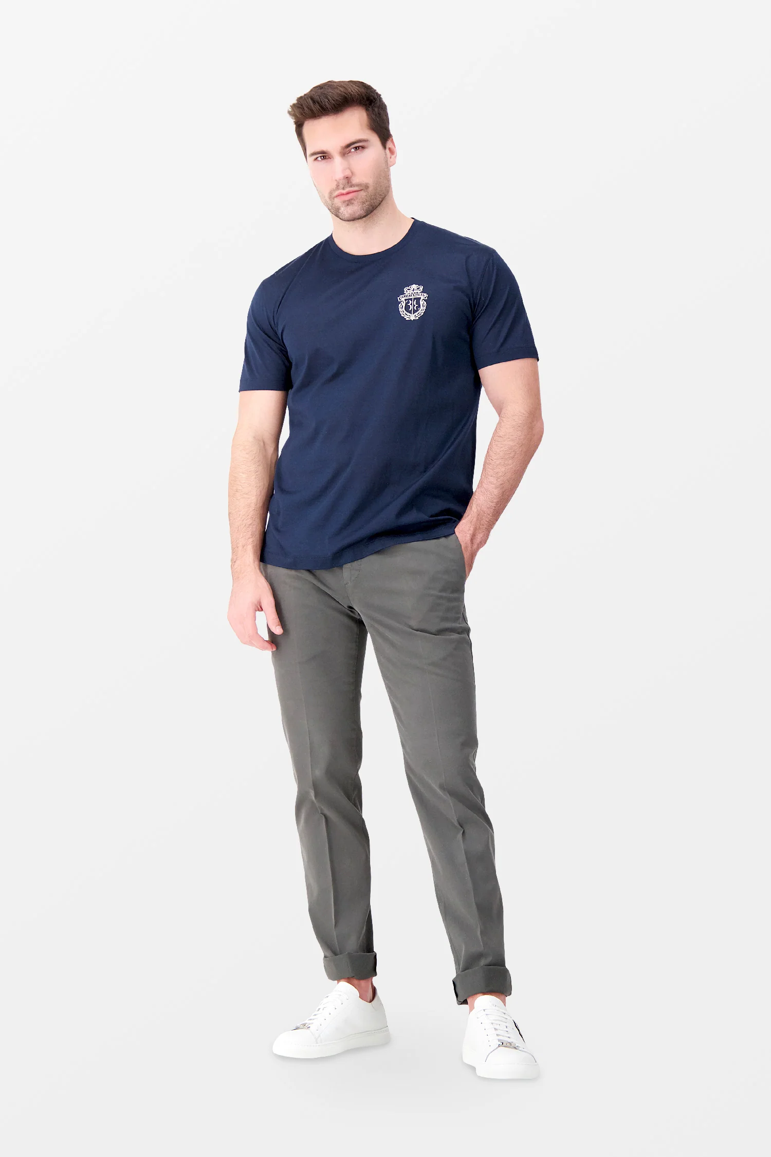 Billionaire Dark Blue SS Crest T-Shirt - Image 6