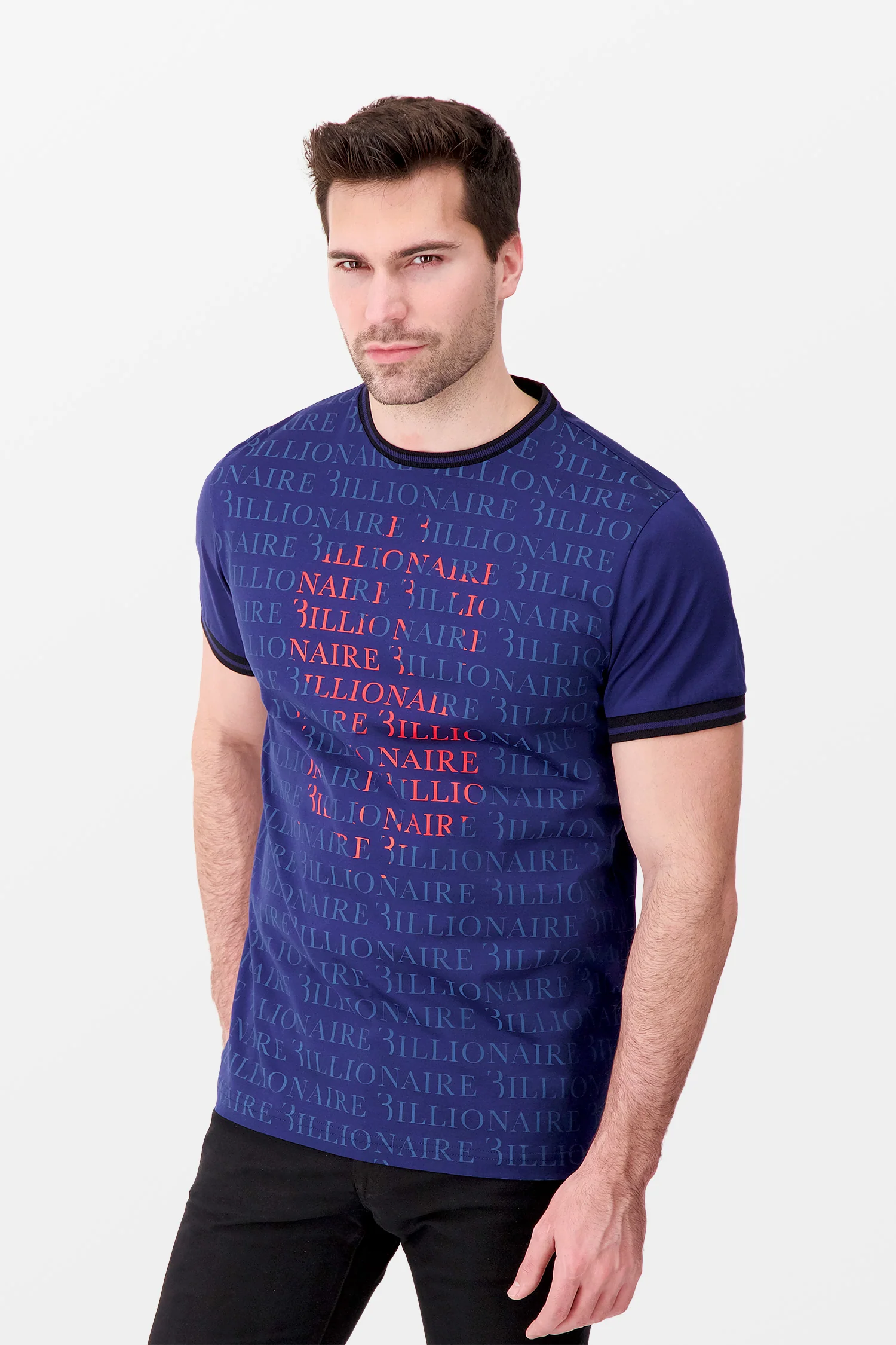 Billionaire Dark Blue SS Money T-Shirt - Image 2