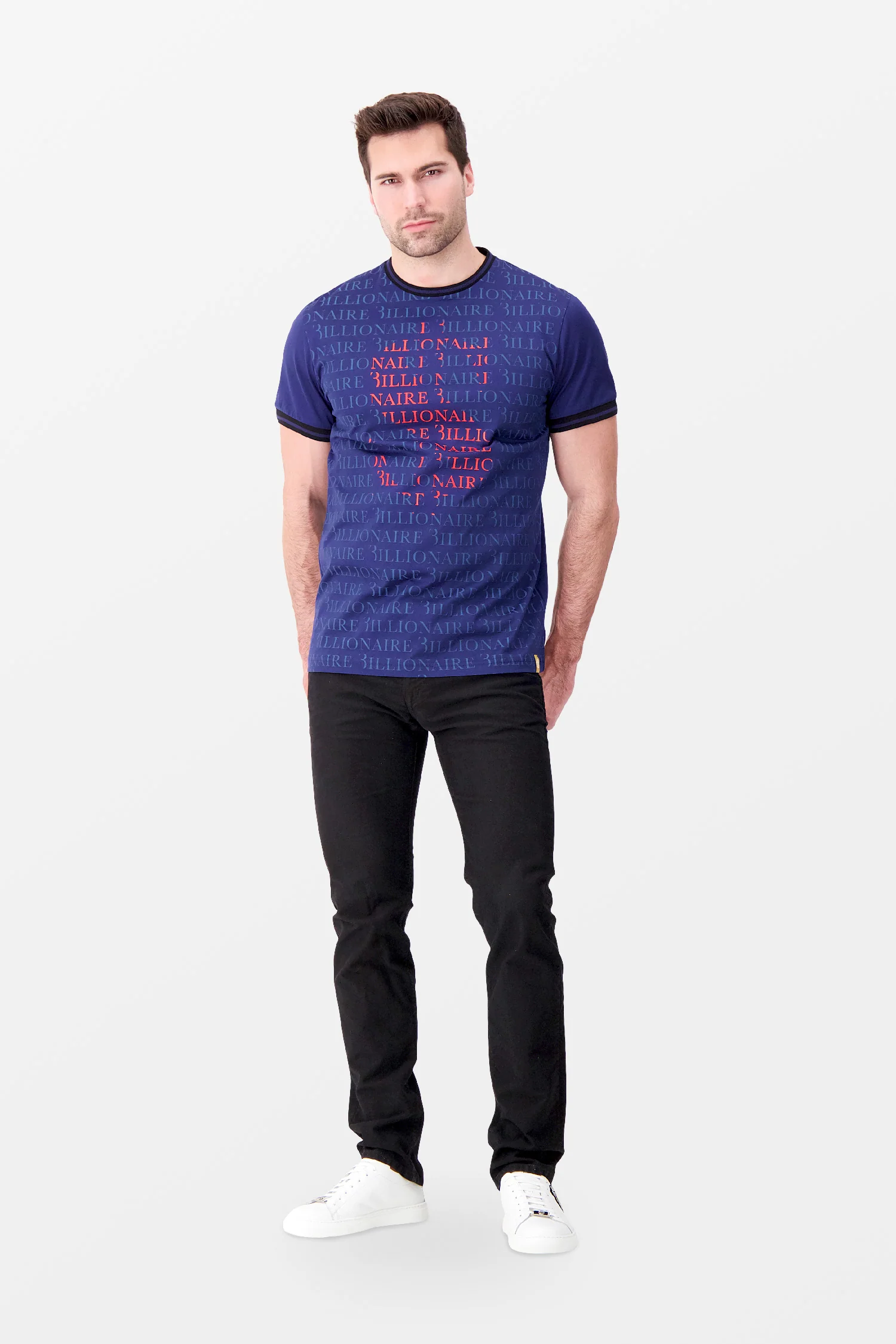 Billionaire Dark Blue SS Money T-Shirt - Image 6