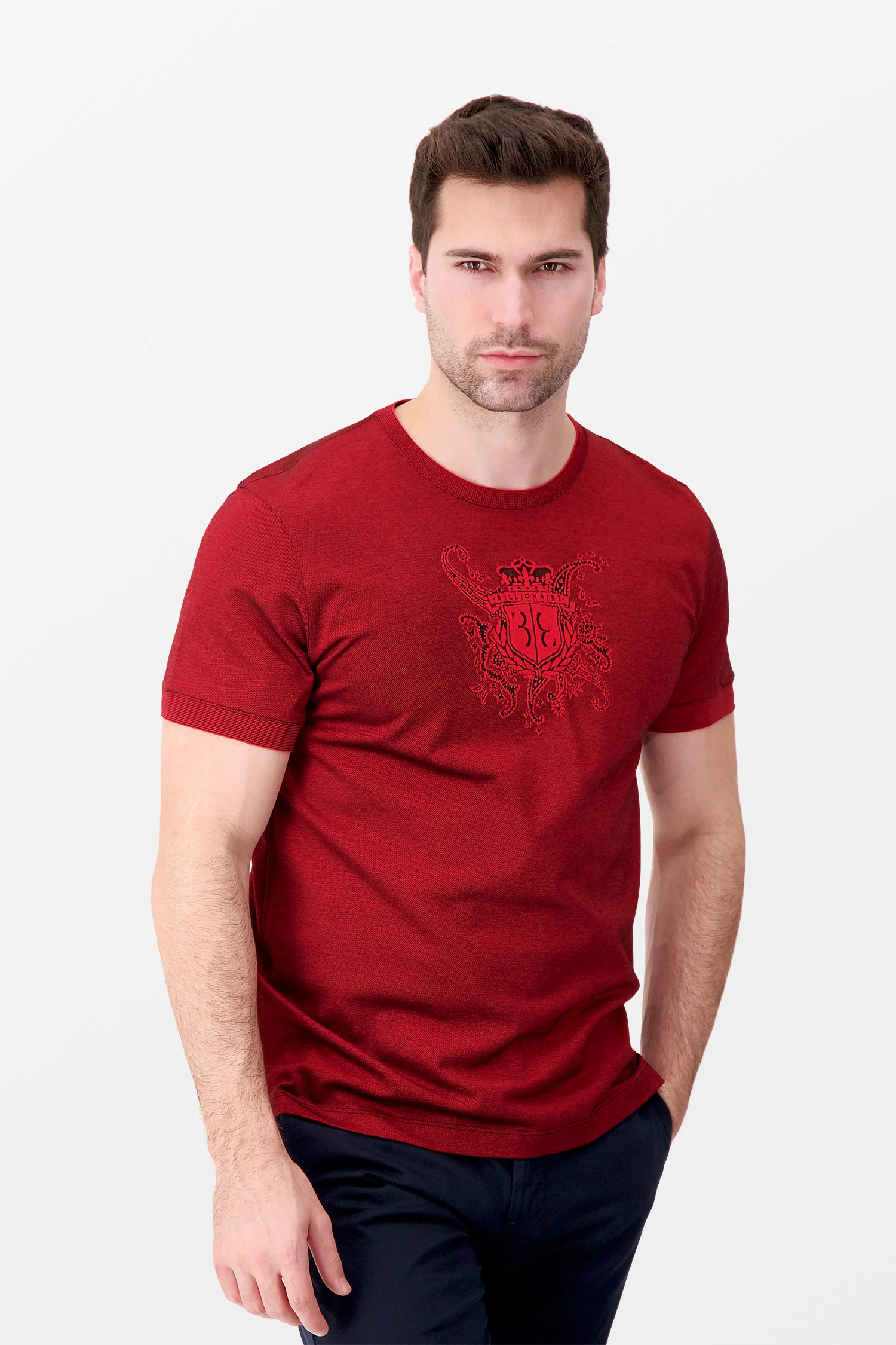 Billionaire Red SS Paisley T-Shirt - Image 2