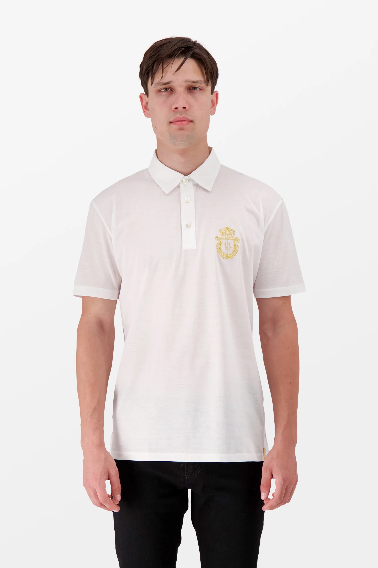 Billionaire White SS Crest Polo - Image 3