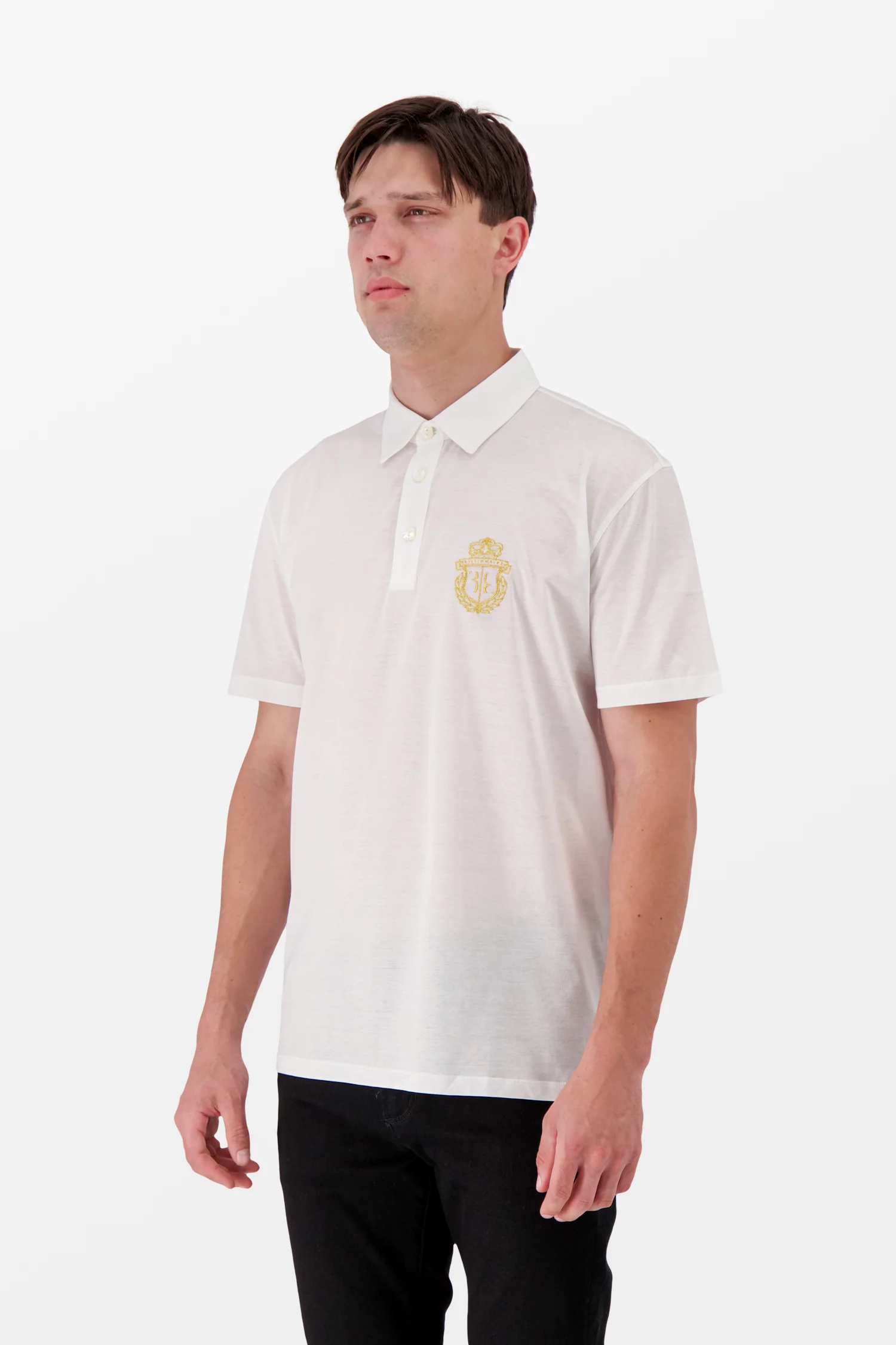 Billionaire White SS Crest Polo - Image 4