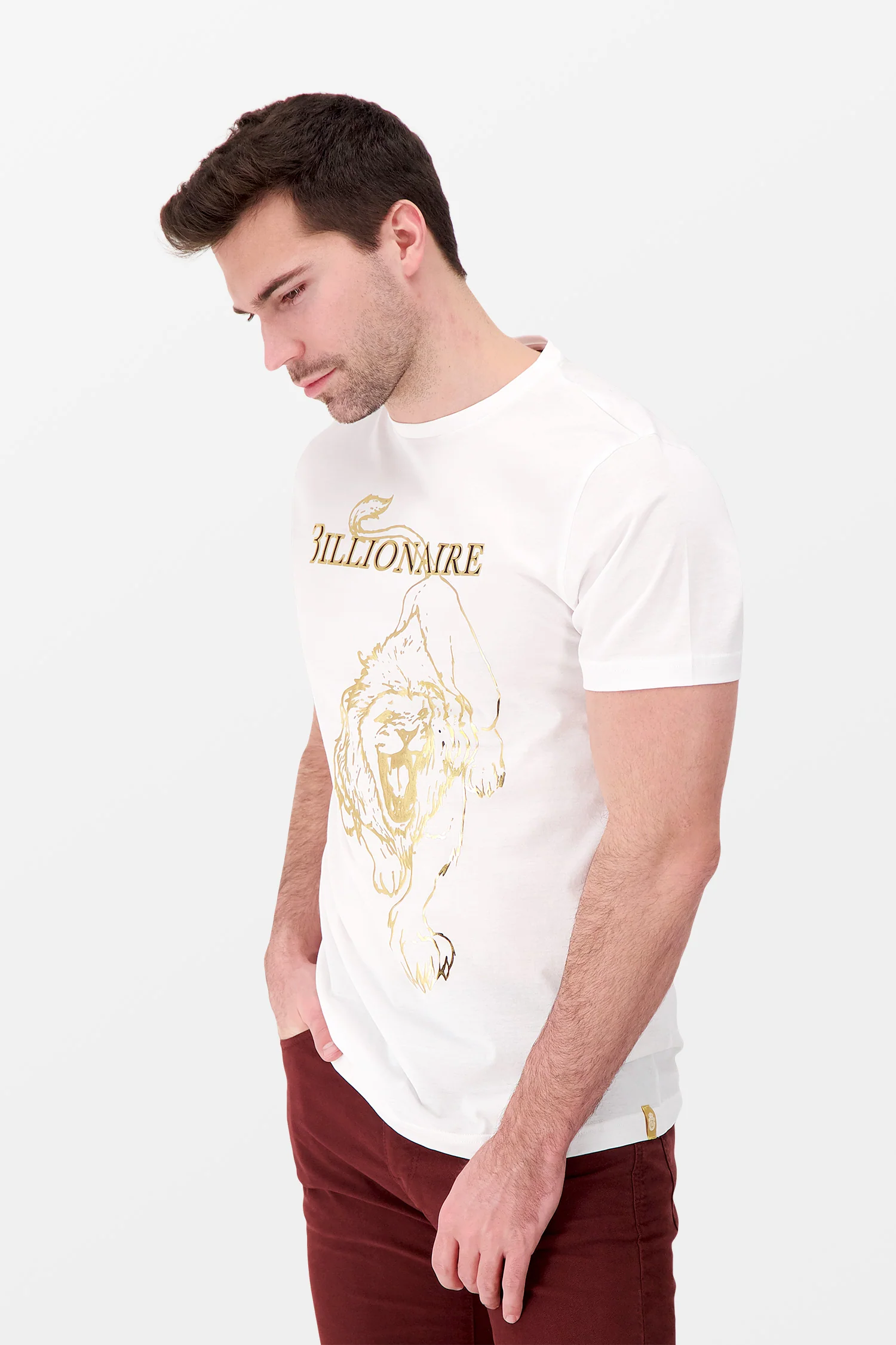 Billionaire White SS Lion Round Neck T-Shirt - Image 3