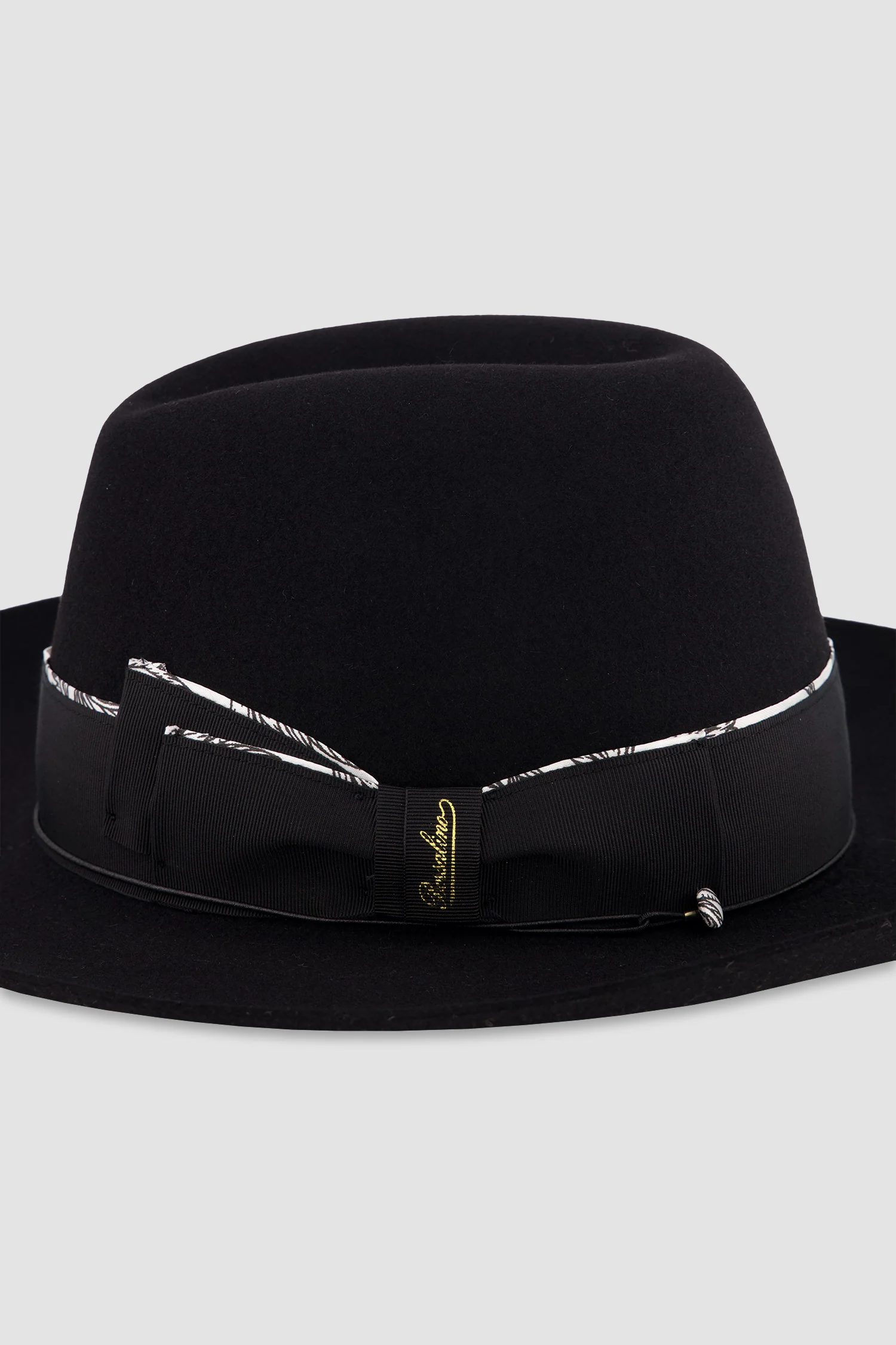 Borsalino Black Alessandria Rasato Tesa Larga Hat - Image 4