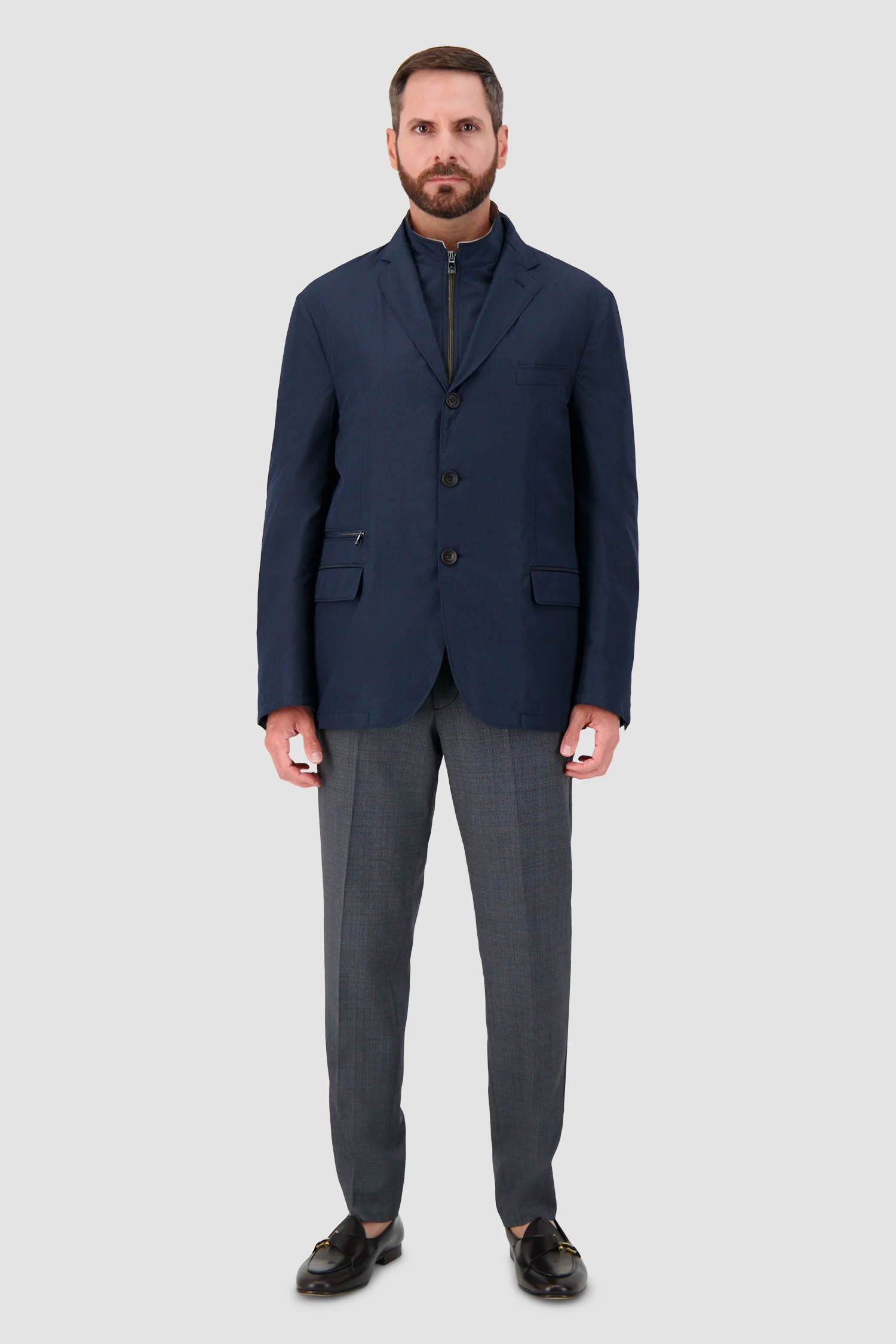 Corneliani Navy Nylon Jacket with insert - Image 4