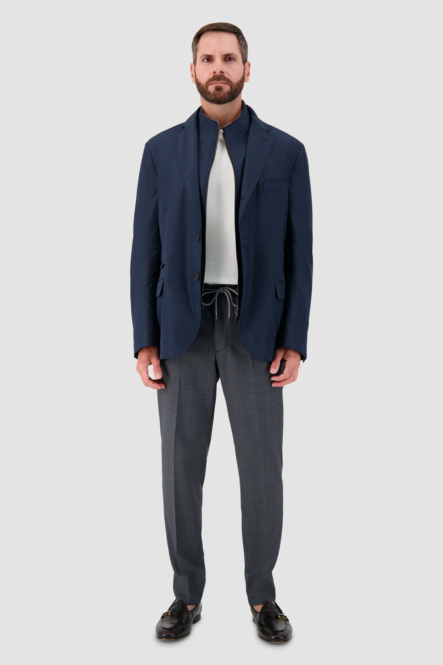 Corneliani Navy Nylon Jacket with insert - Image 7