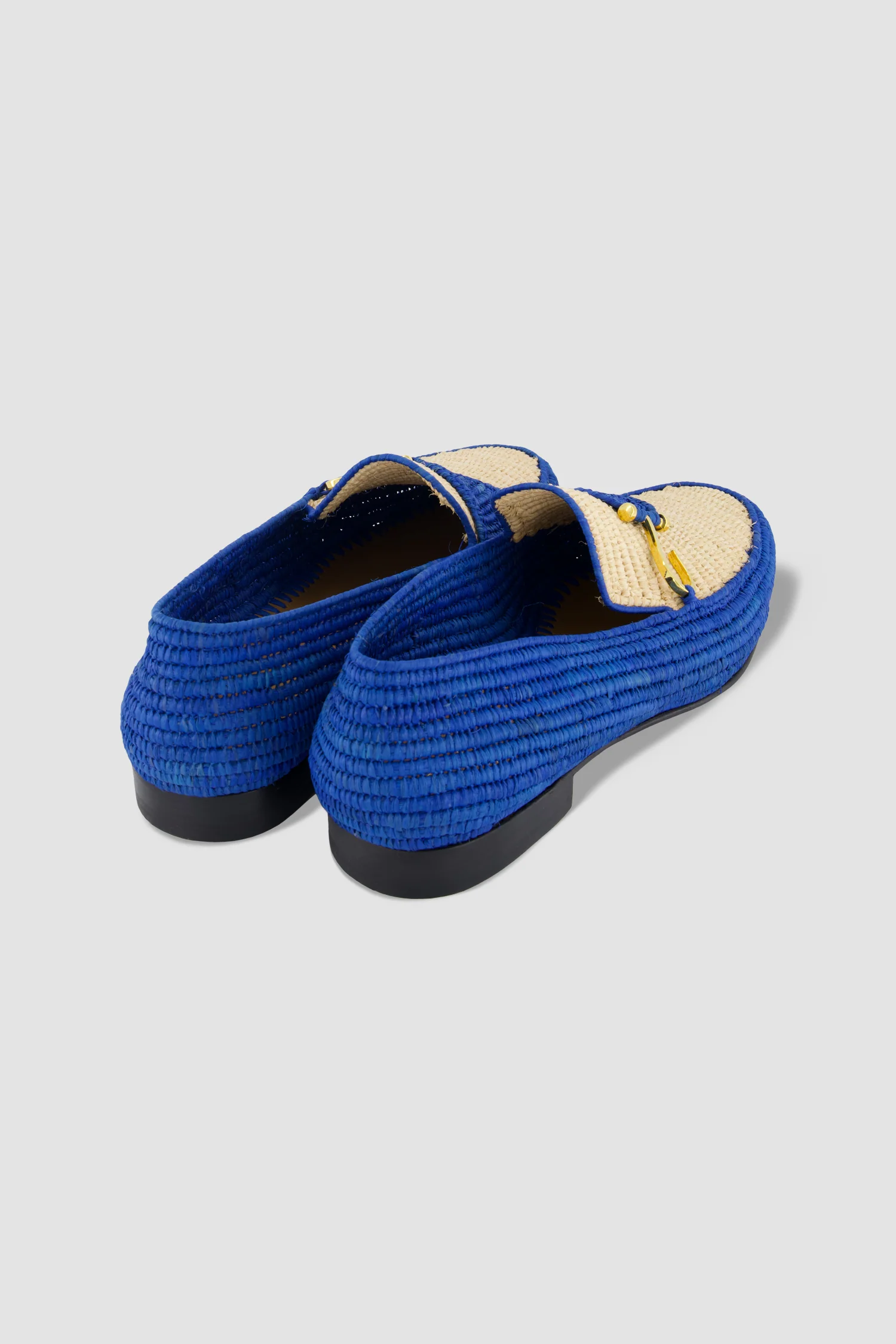 Edhen Milano Agadir Blue Raffia Loafers - Image 3