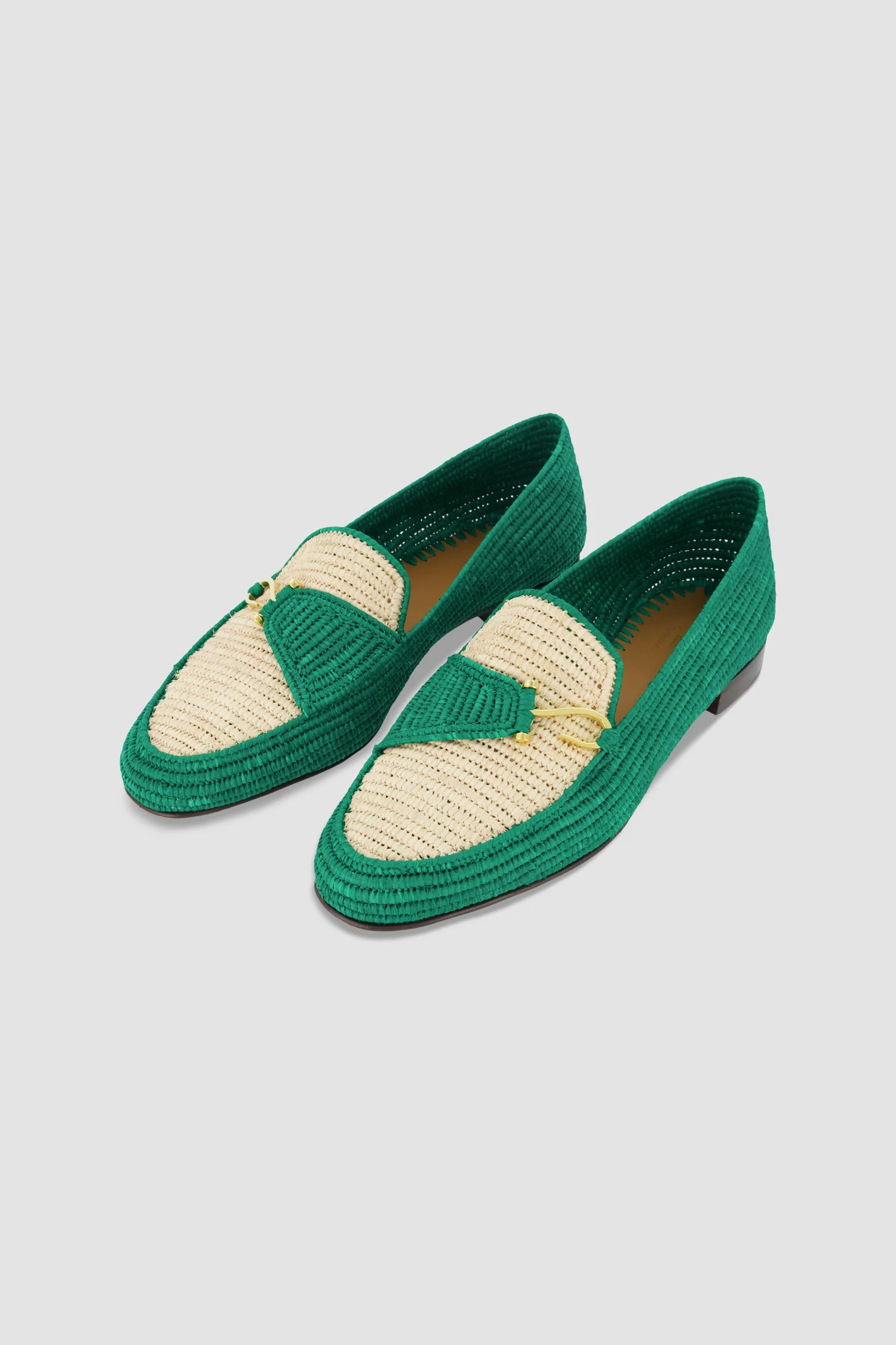 Edhen Milano Agadir Green Raffia Loafers - Image 2
