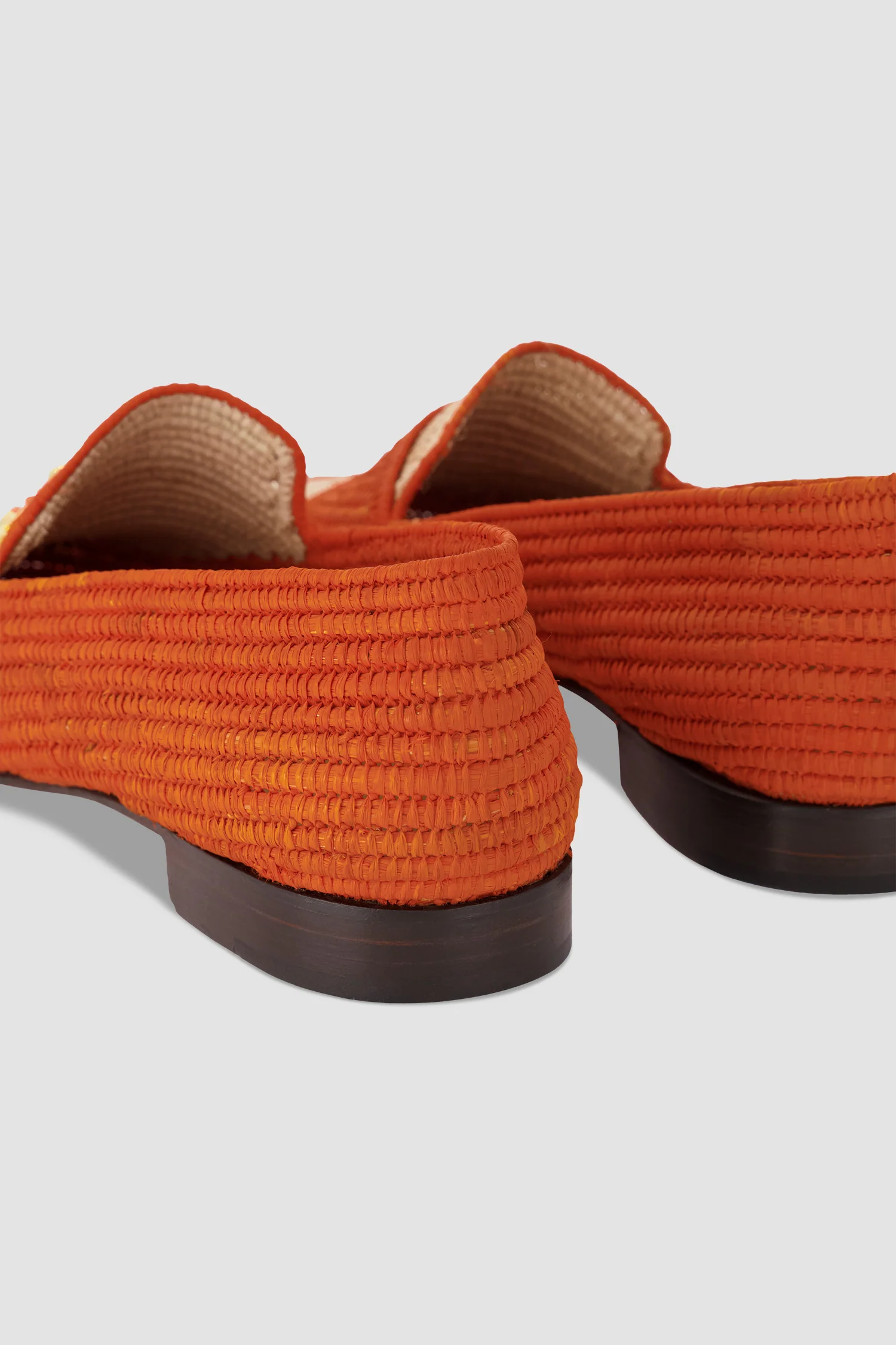 Edhen Milano Agadir Orange Raffia Loafers - Image 4