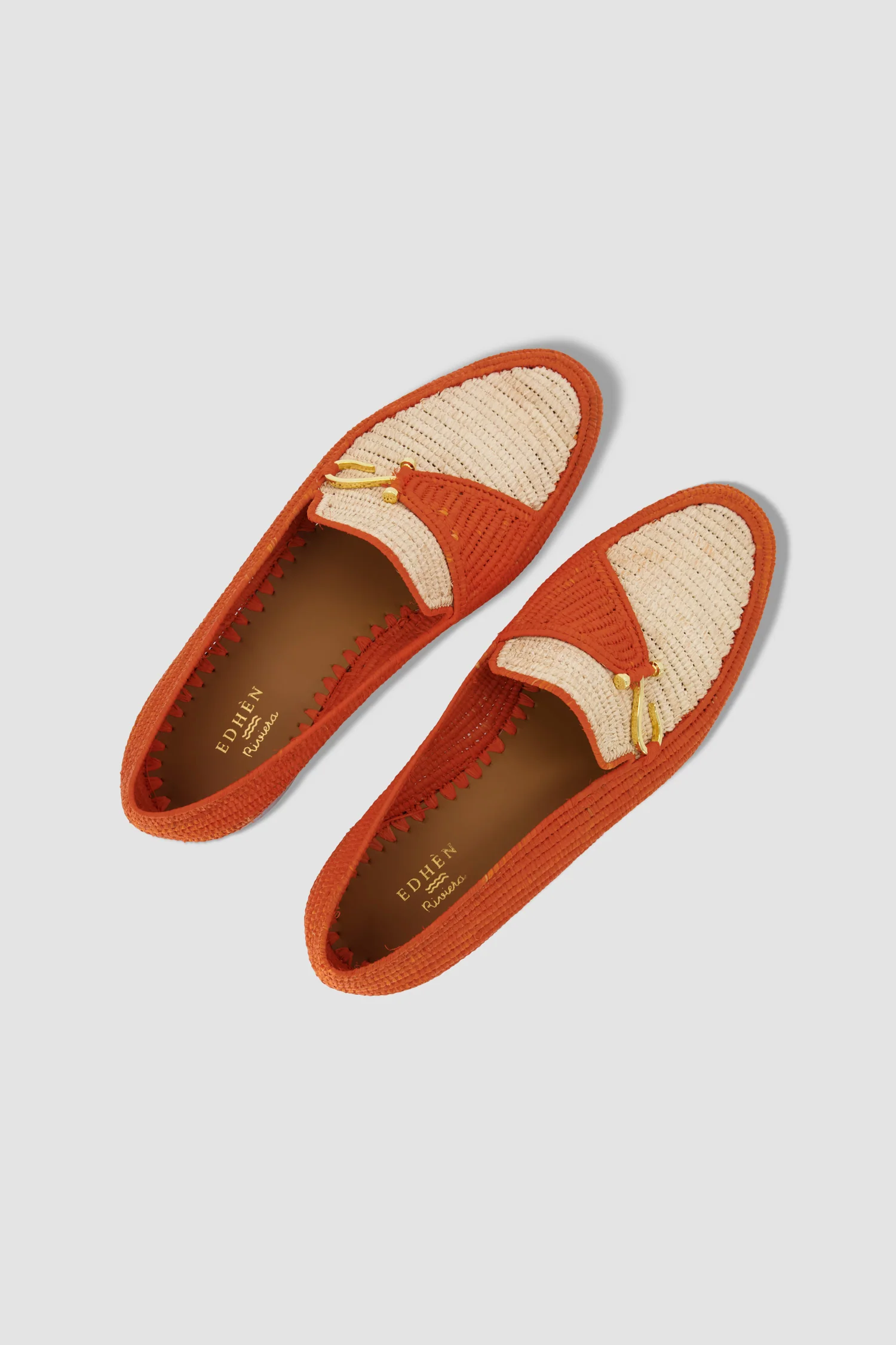 Edhen Milano Agadir Orange Raffia Loafers - Image 6