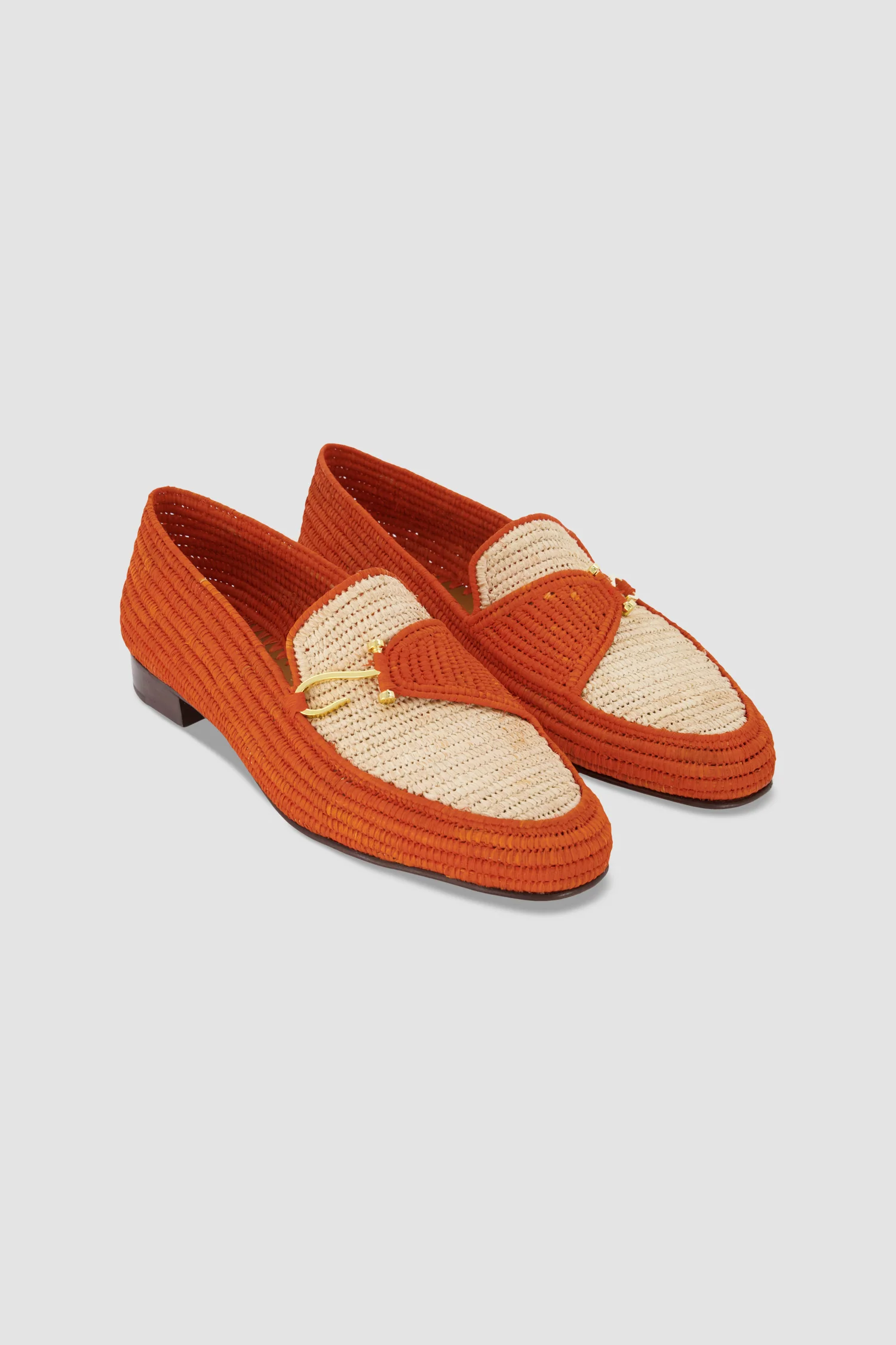 Edhen Milano Agadir Orange Raffia Loafers - Image 7