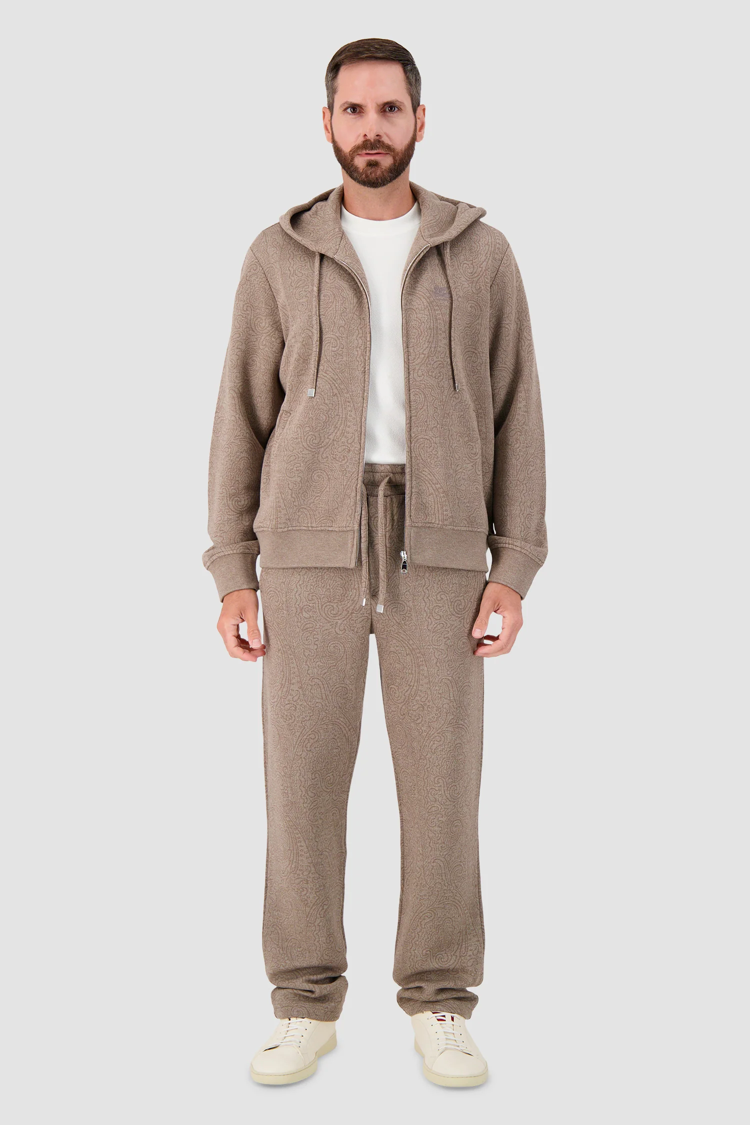 Etro Beige Paisley Knit Hoodie - Image 6