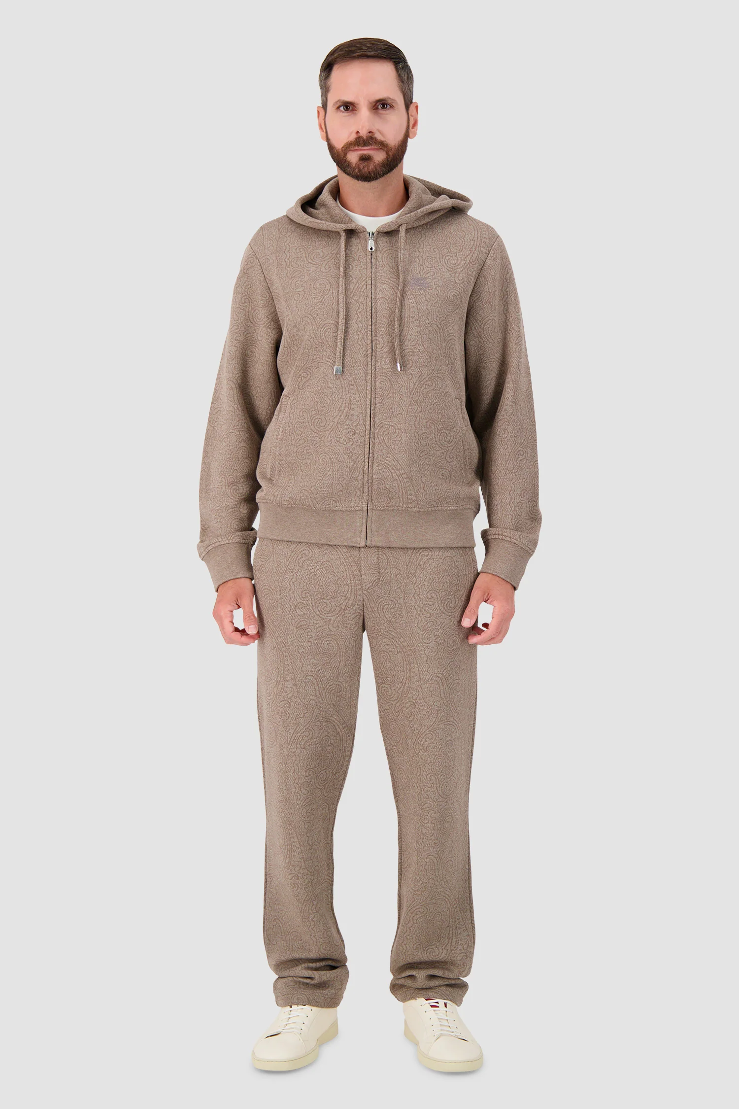 Etro Beige Paisley Knit Hoodie - Image 3