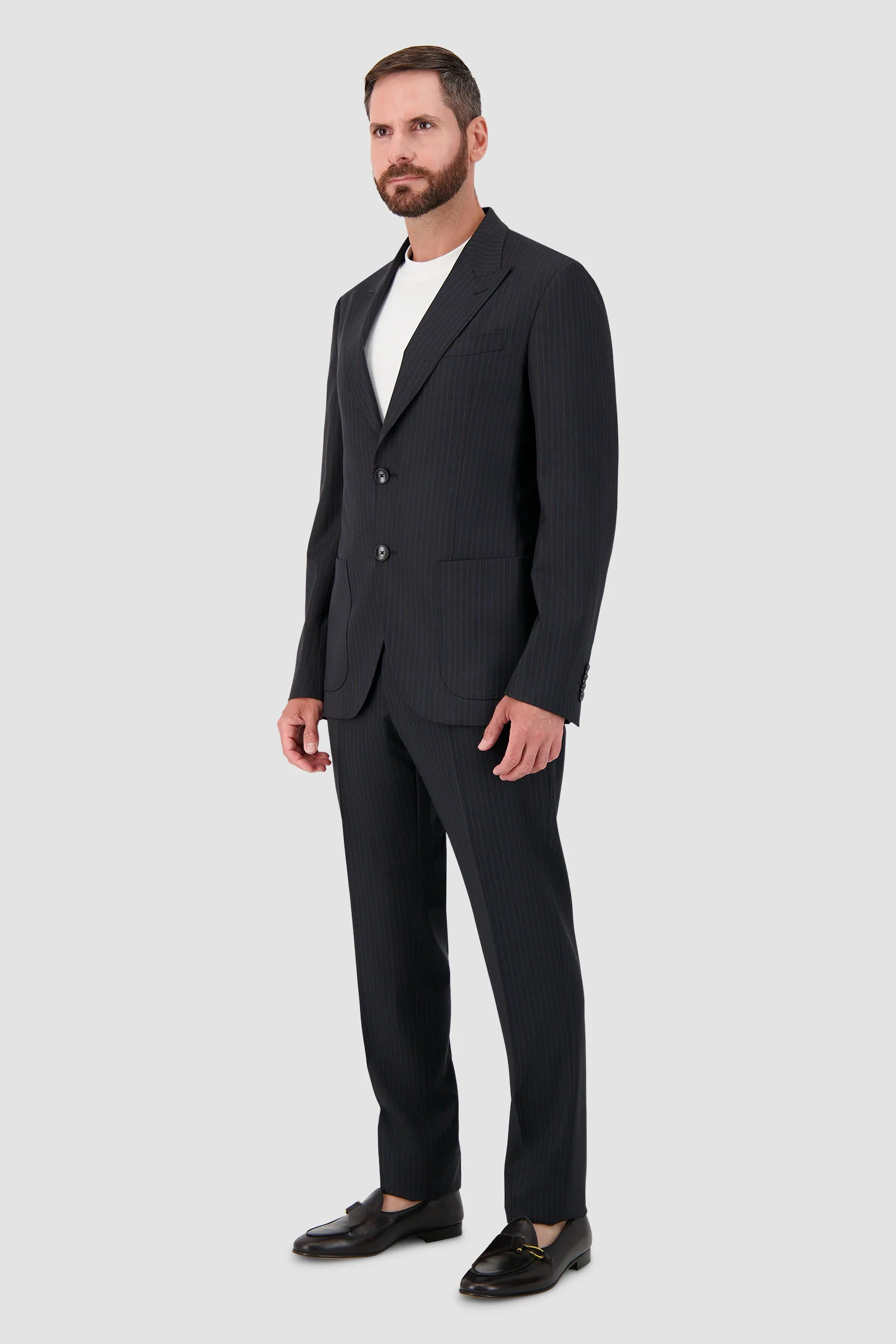Etro Black Pinstripe Wool Blazer & Trouser Suit Set - Image 6