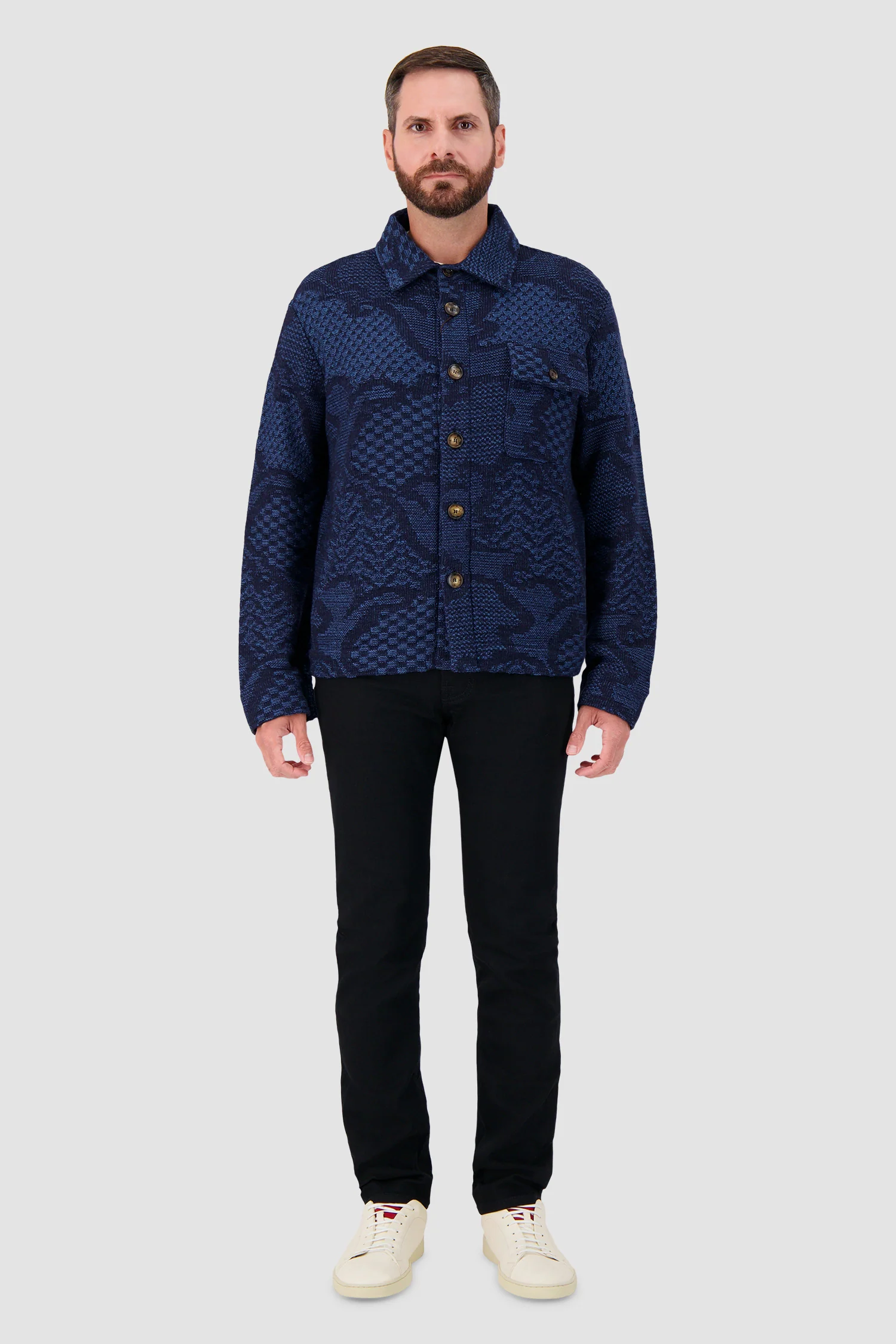 Etro Blue Paisley Knit Shirt - Image 3