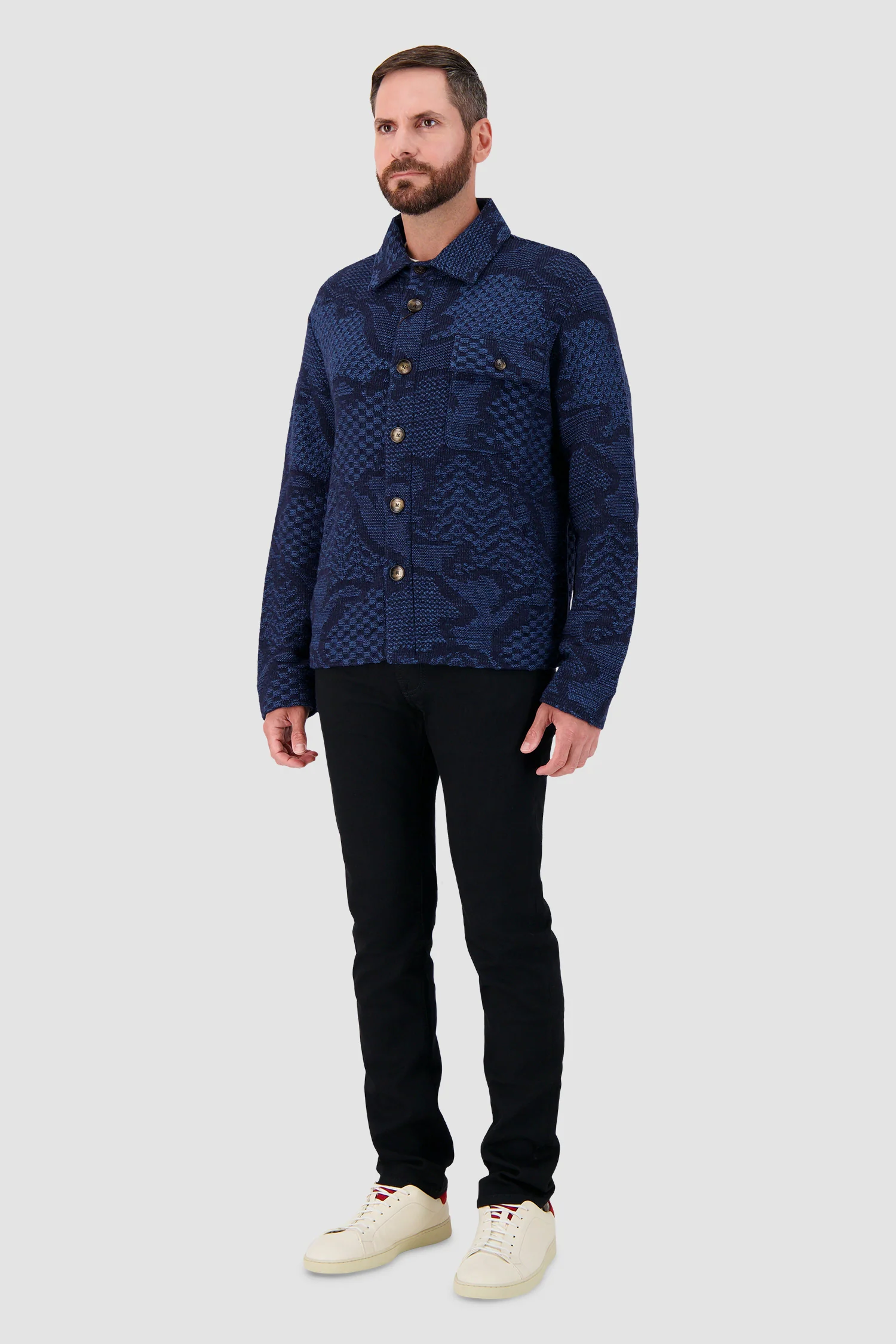 Etro Blue Paisley Knit Shirt - Image 4