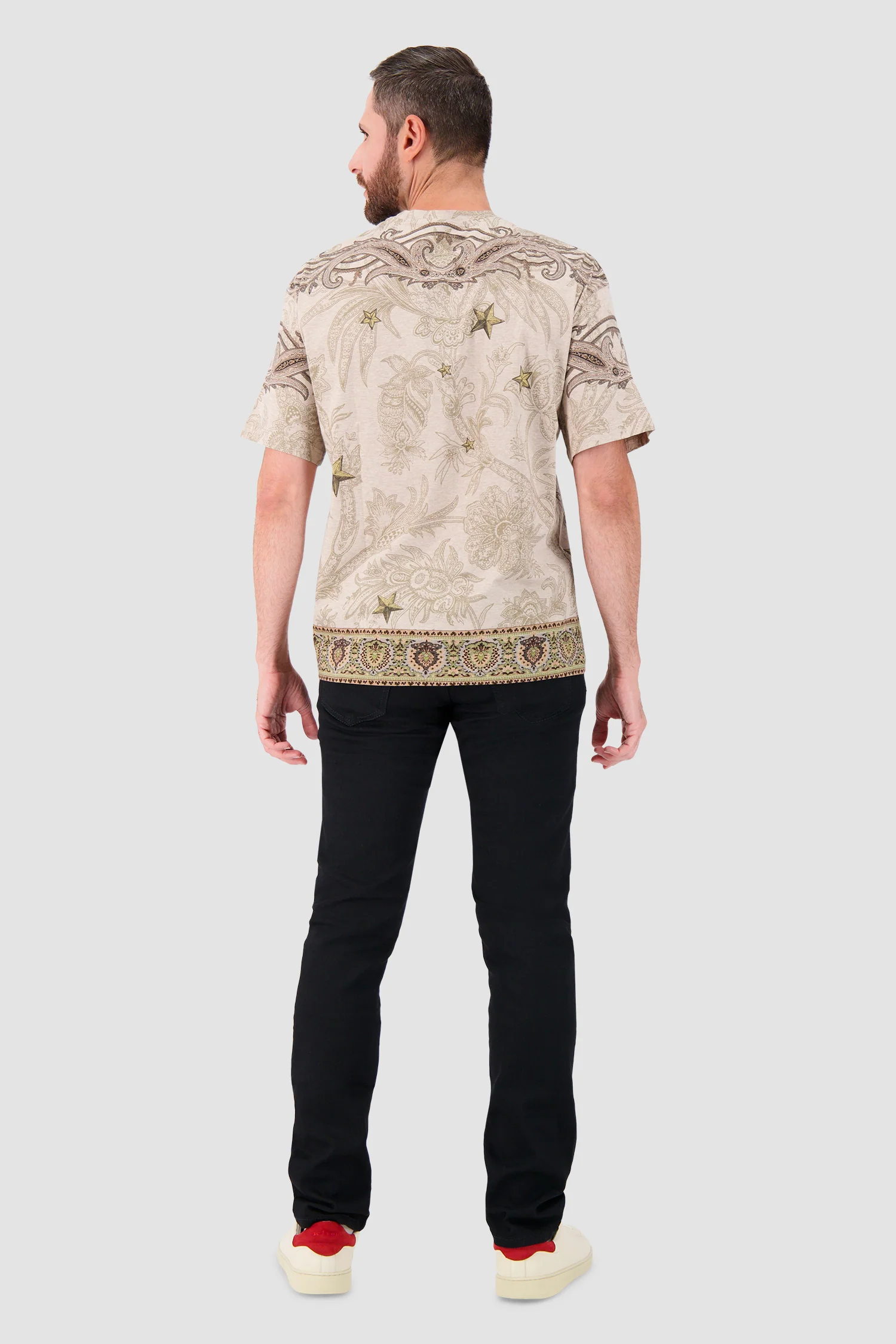 Etro Brown Pegasus Graphic Crew Neck T-Shirt - Image 5
