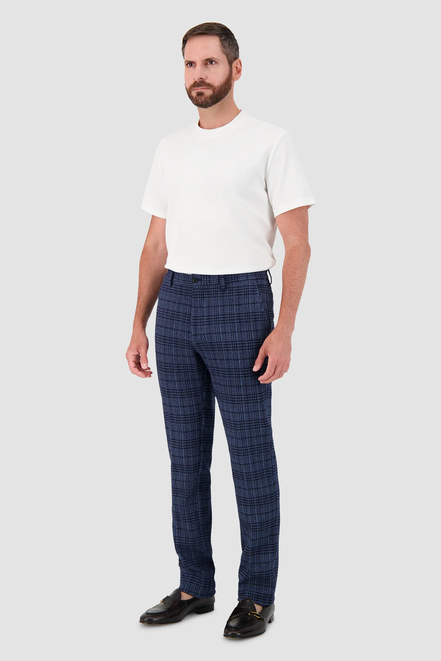 Etro Navy Plaid Trousers - Image 4