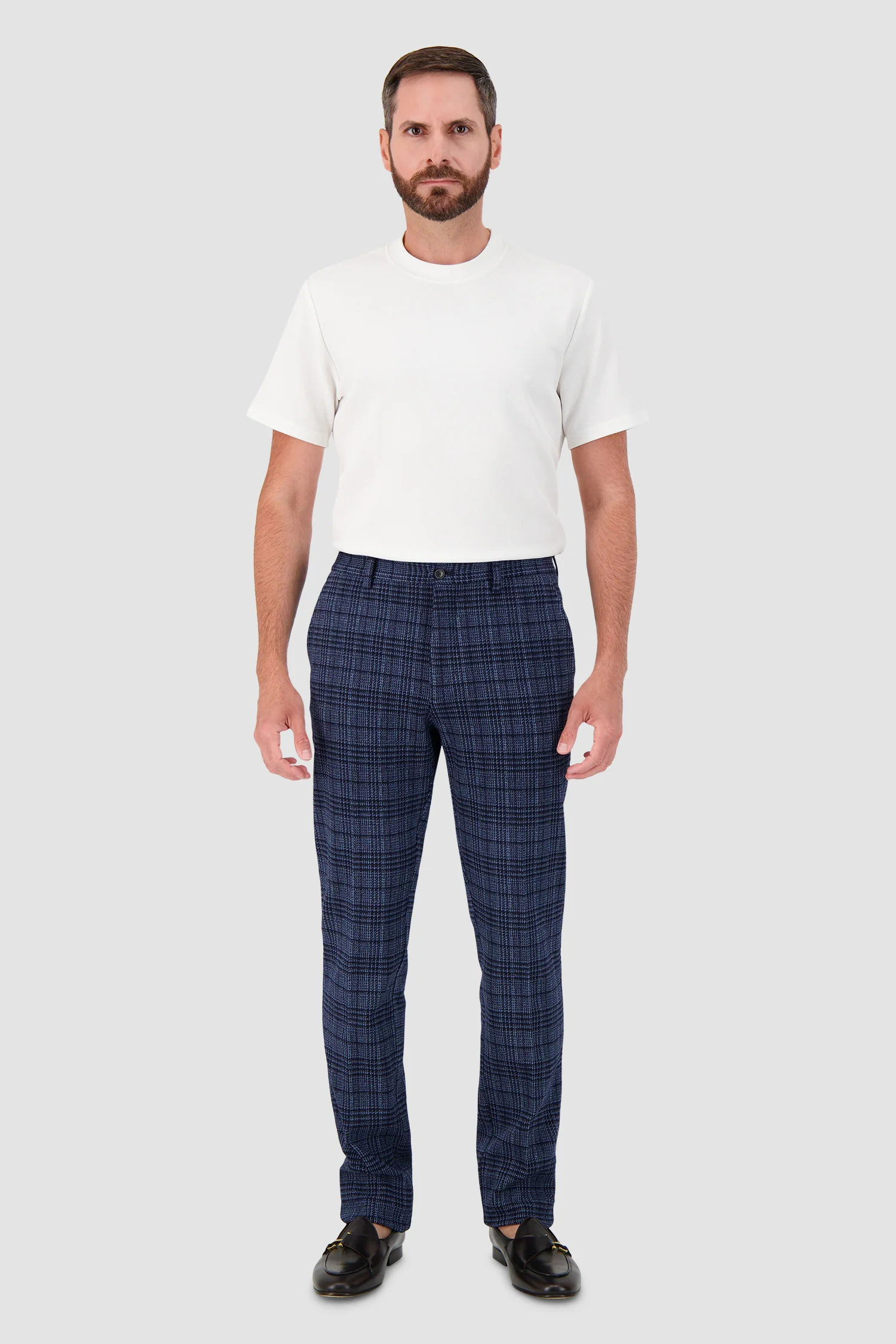 Etro Navy Plaid Trousers - Image 5