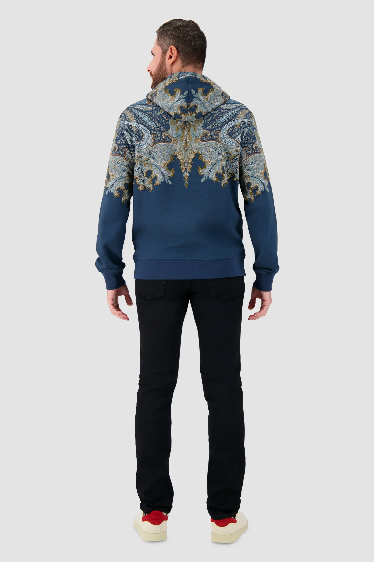 Etro Teal Paisley Zip-Up Hoodie - Image 5