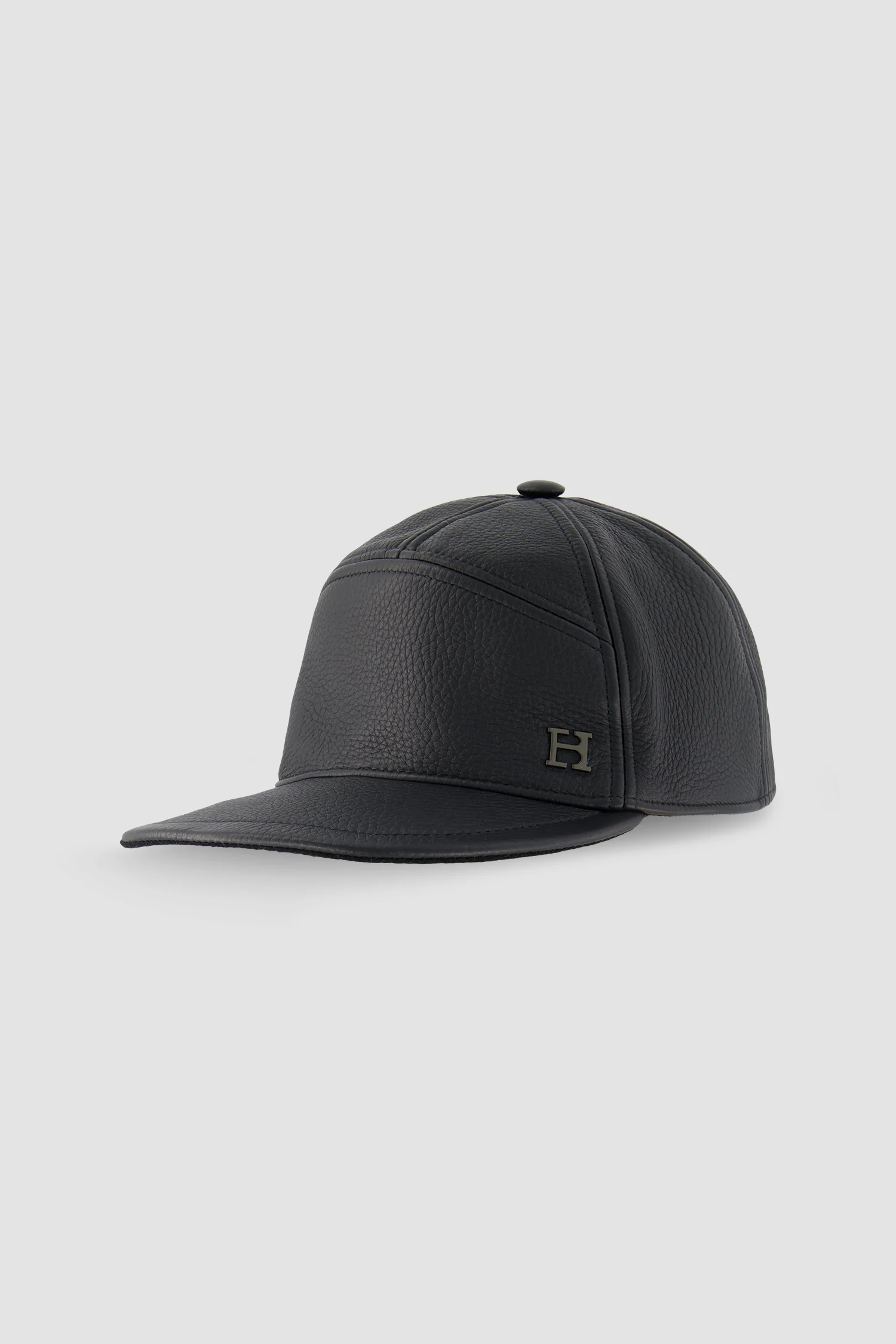 Hettabretz Black Leather Baseball Cap - Image 2