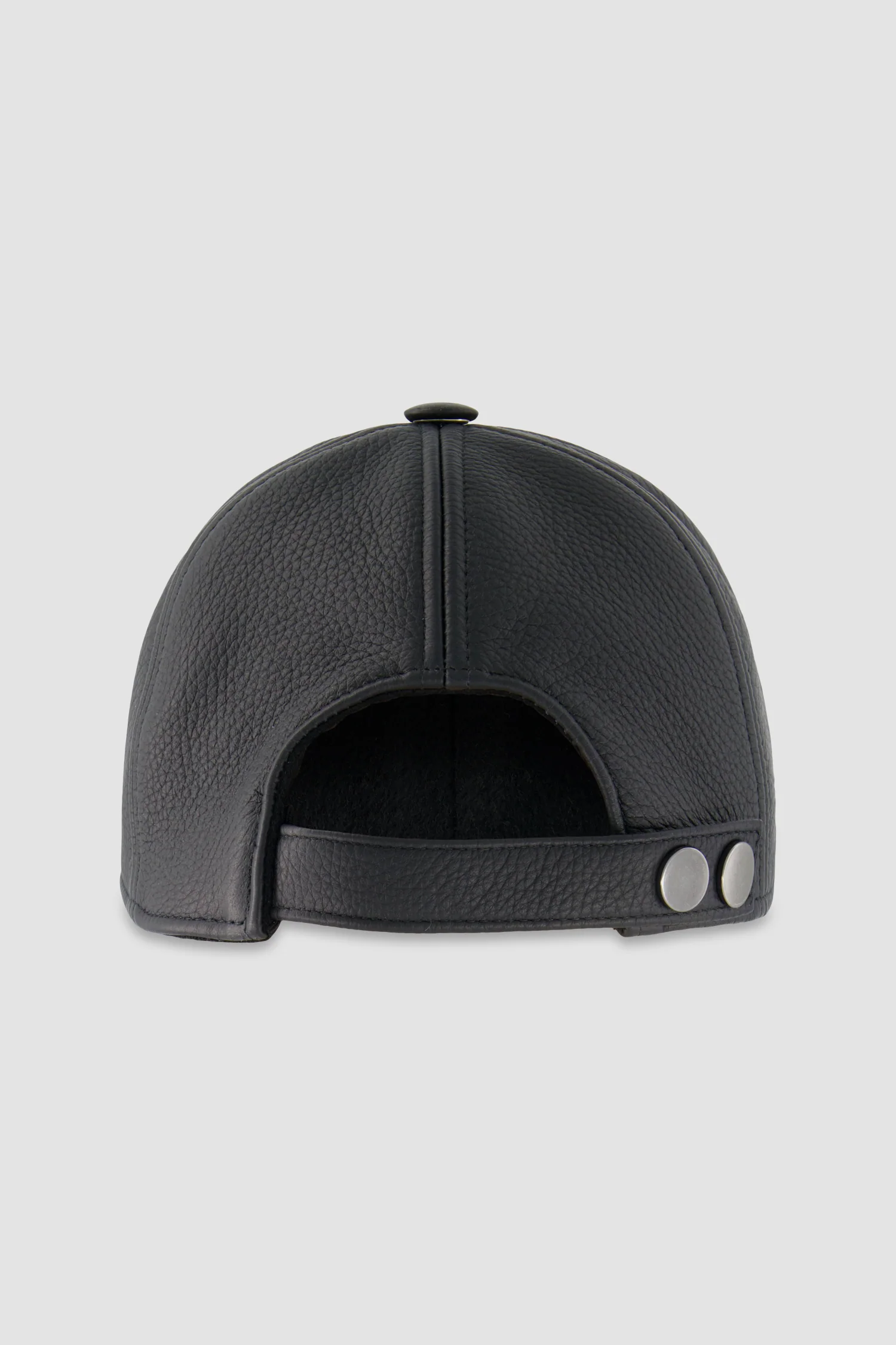 Hettabretz Black Leather Baseball Cap - Image 3