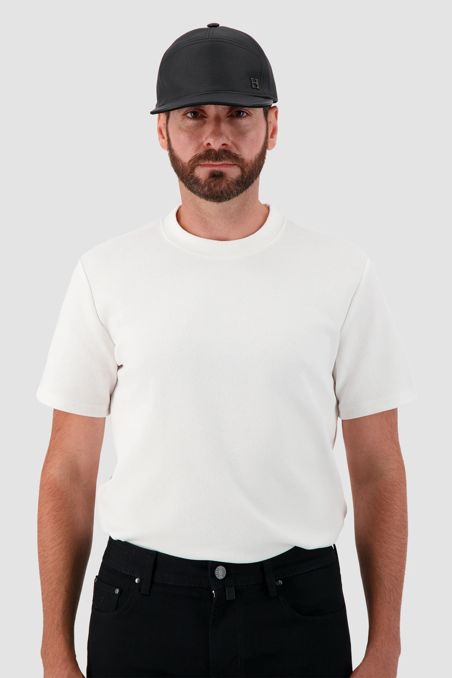 Hettabretz Black Leather Baseball Cap - Image 4