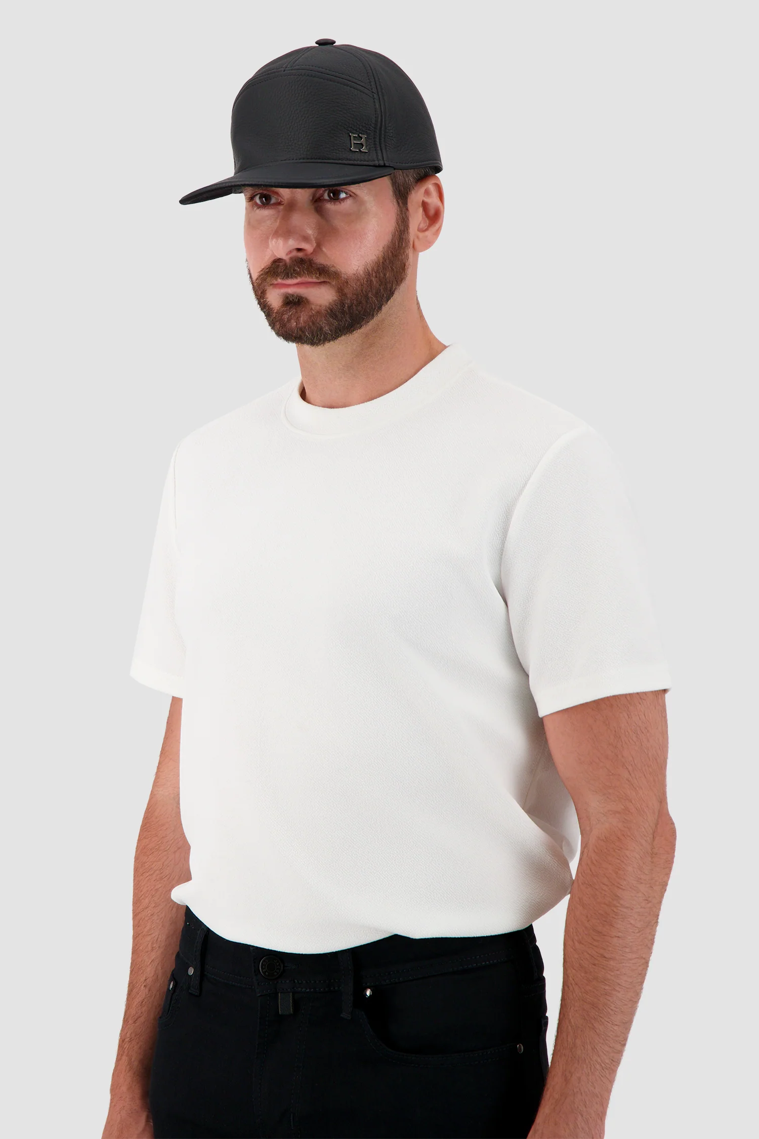 Hettabretz Black Leather Baseball Cap - Image 5