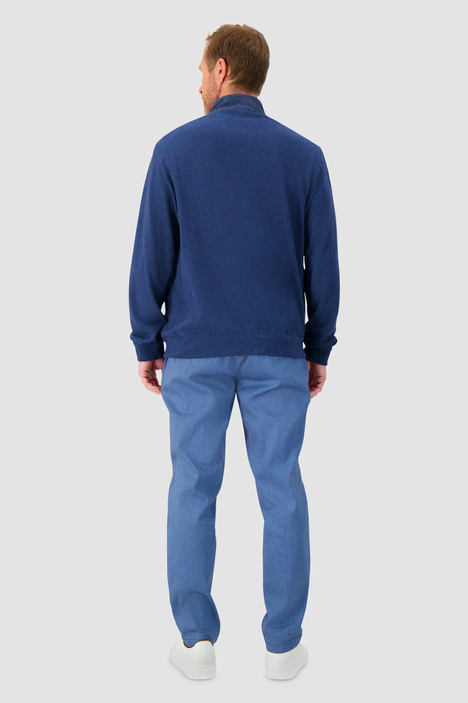 Hettabretz Blue Lamb Leather Knit Blouson - Image 5