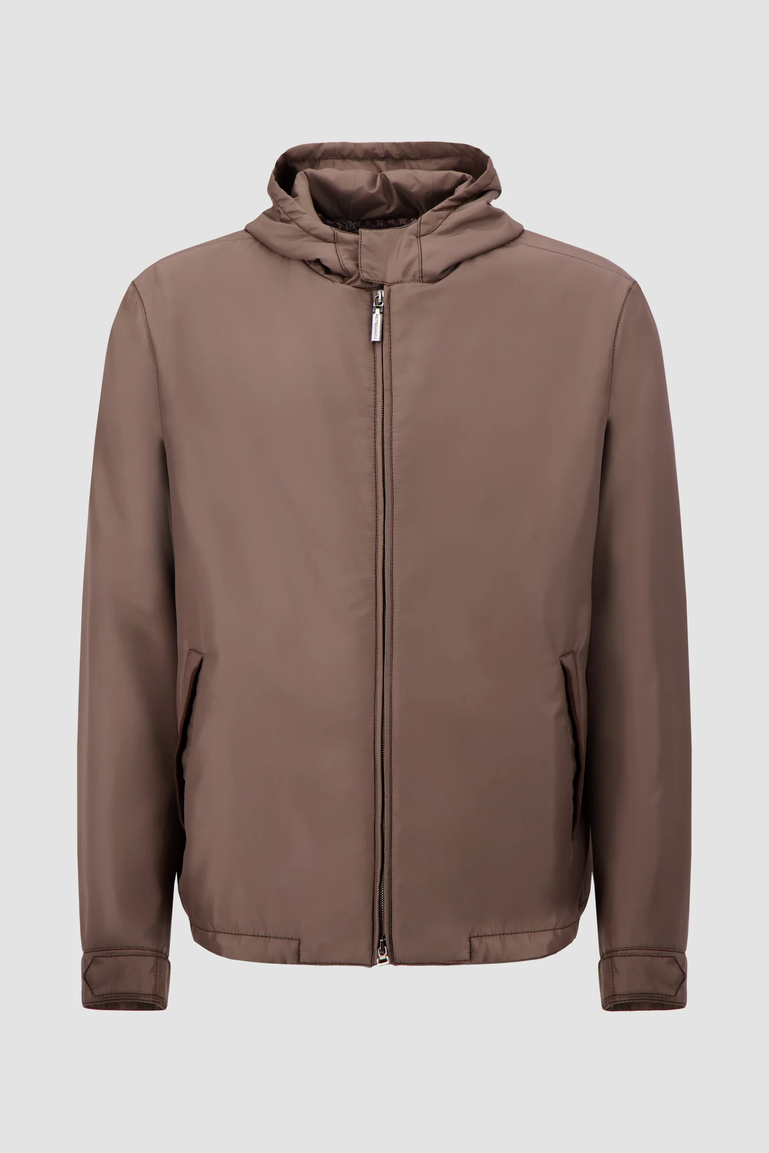 Hettabretz Brown Hooded Technical Jacket