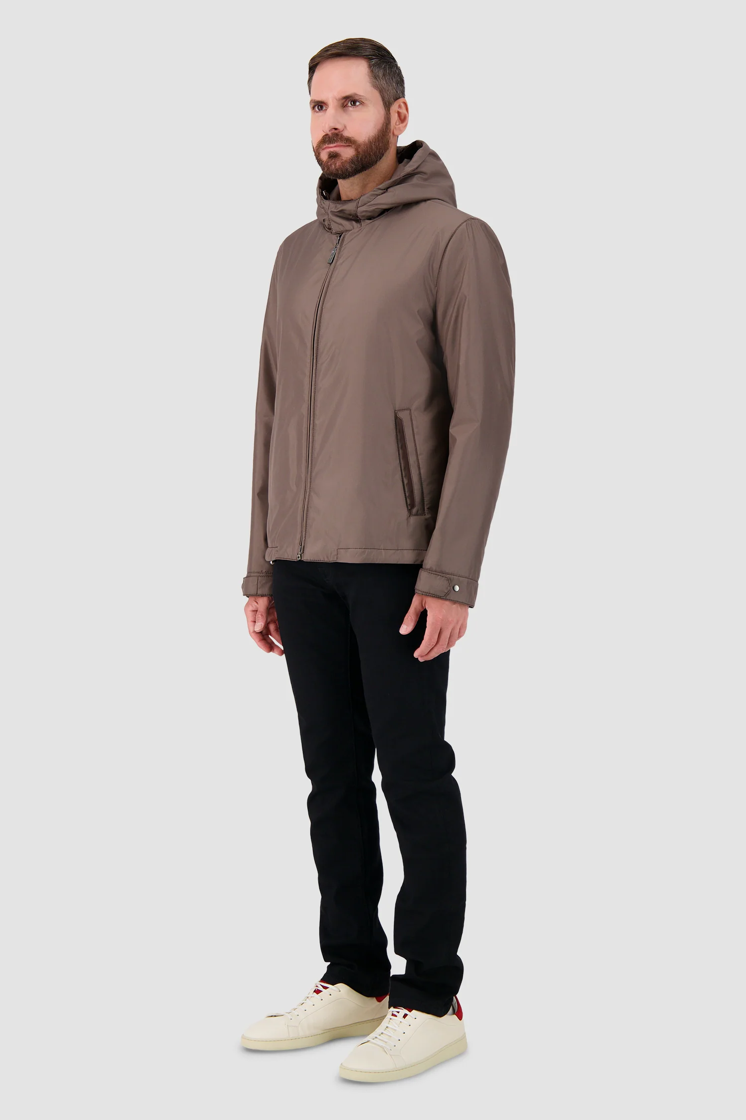 Hettabretz Brown Hooded Technical Jacket - Image 5