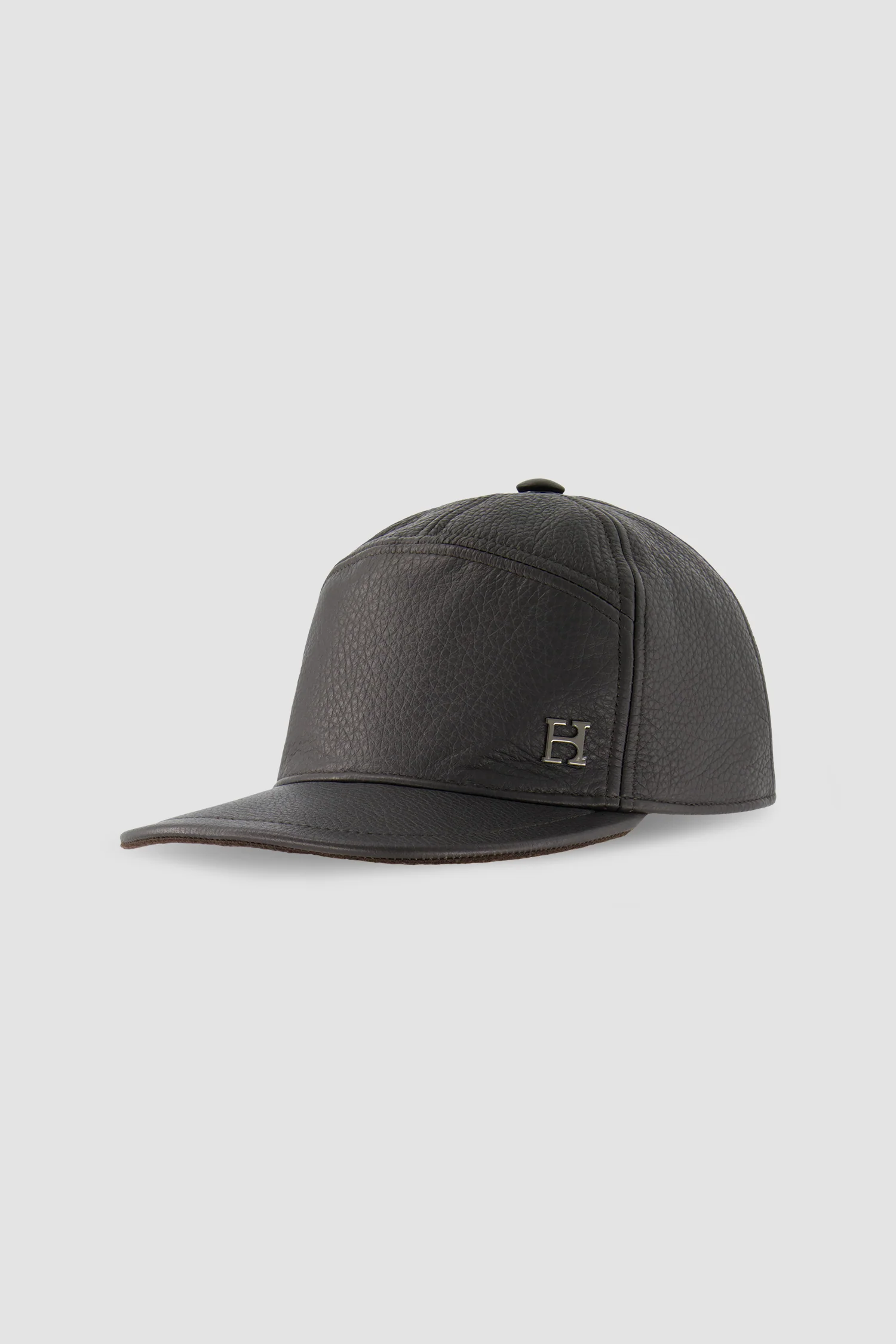 Hettabretz Brown Leather Baseball Cap - Image 2