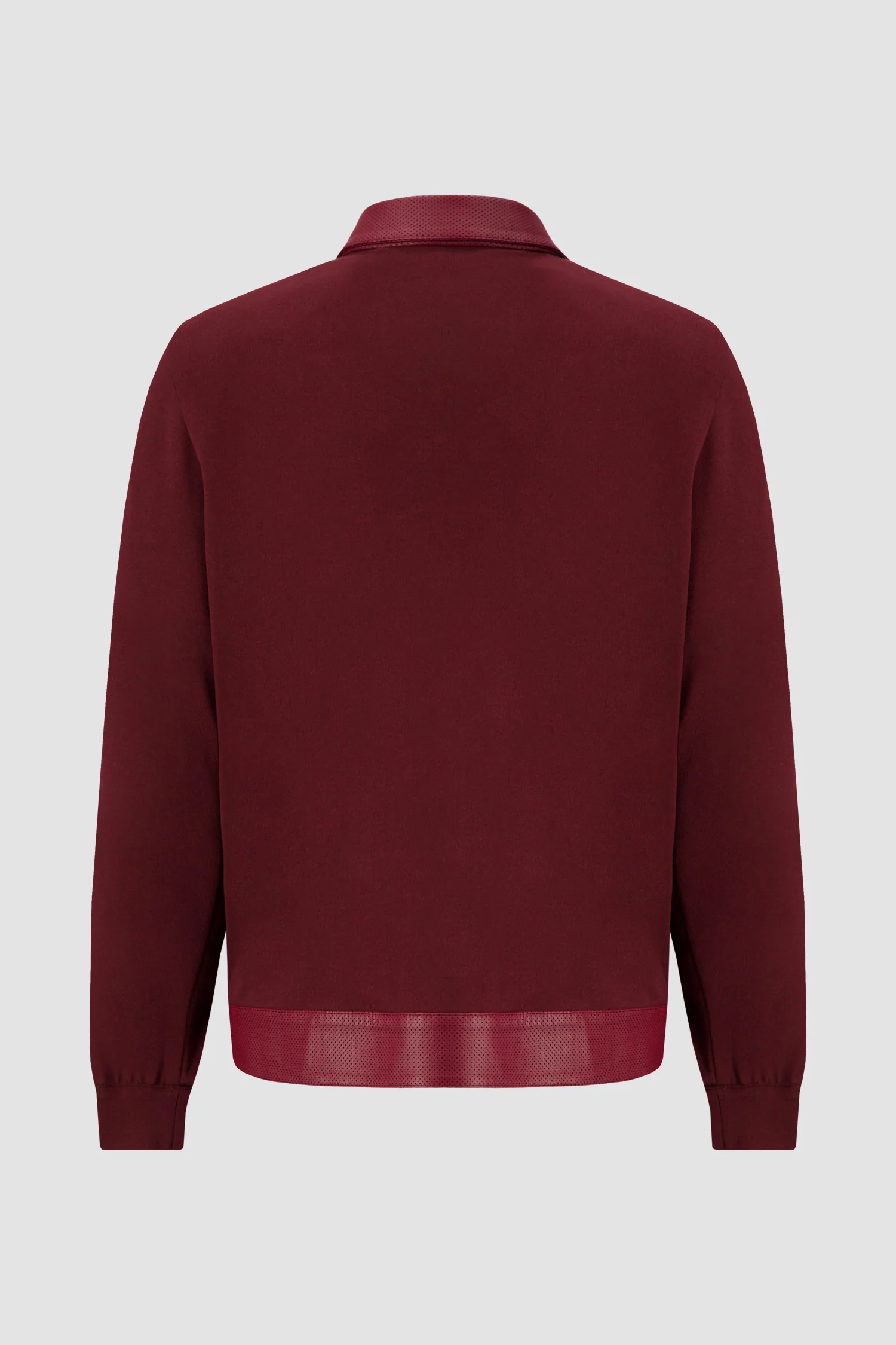 Hettabretz Burgundy Lamb Leather Knit Blouson - Image 2