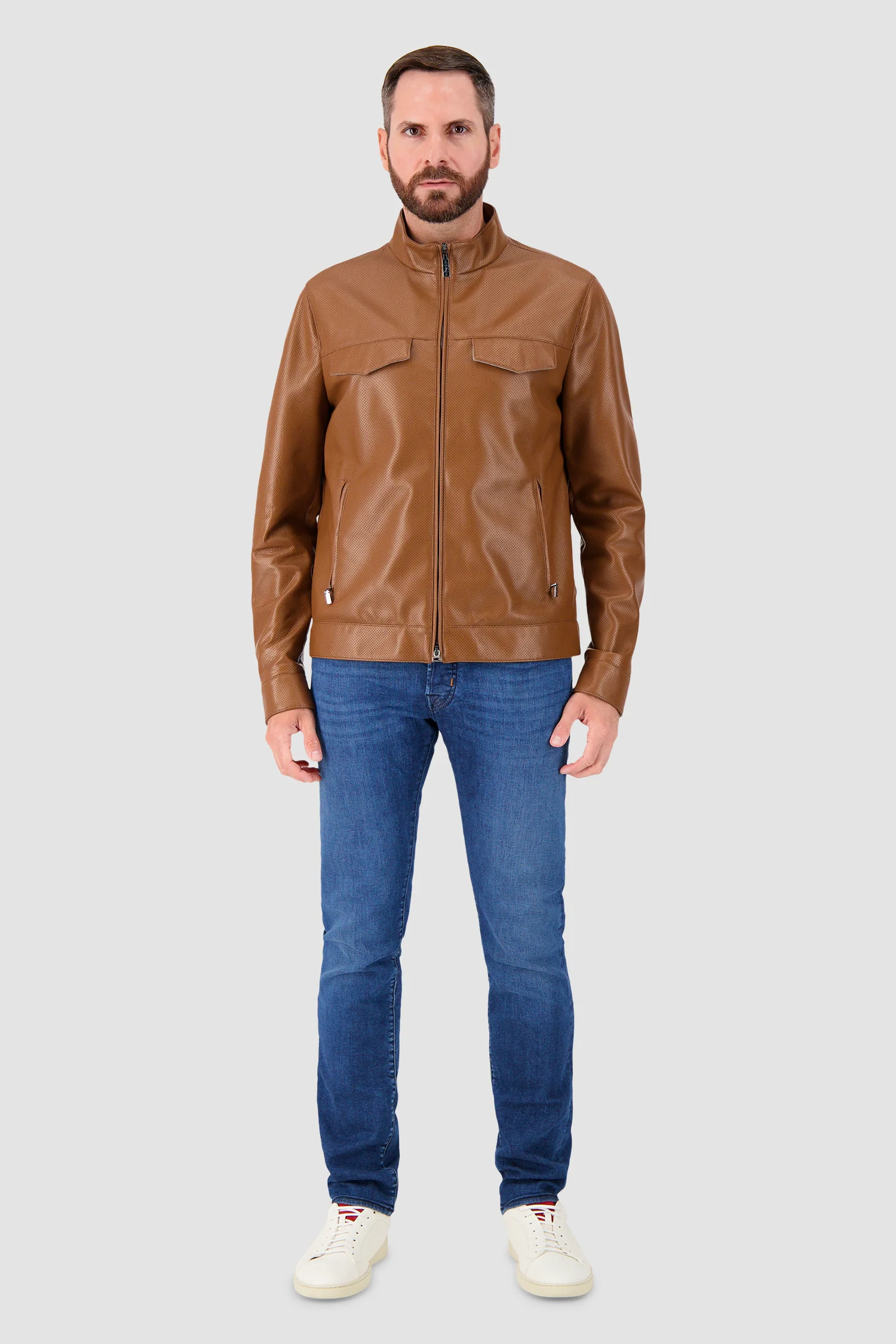 Hettabretz Cognac Leather Jacket - Image 3
