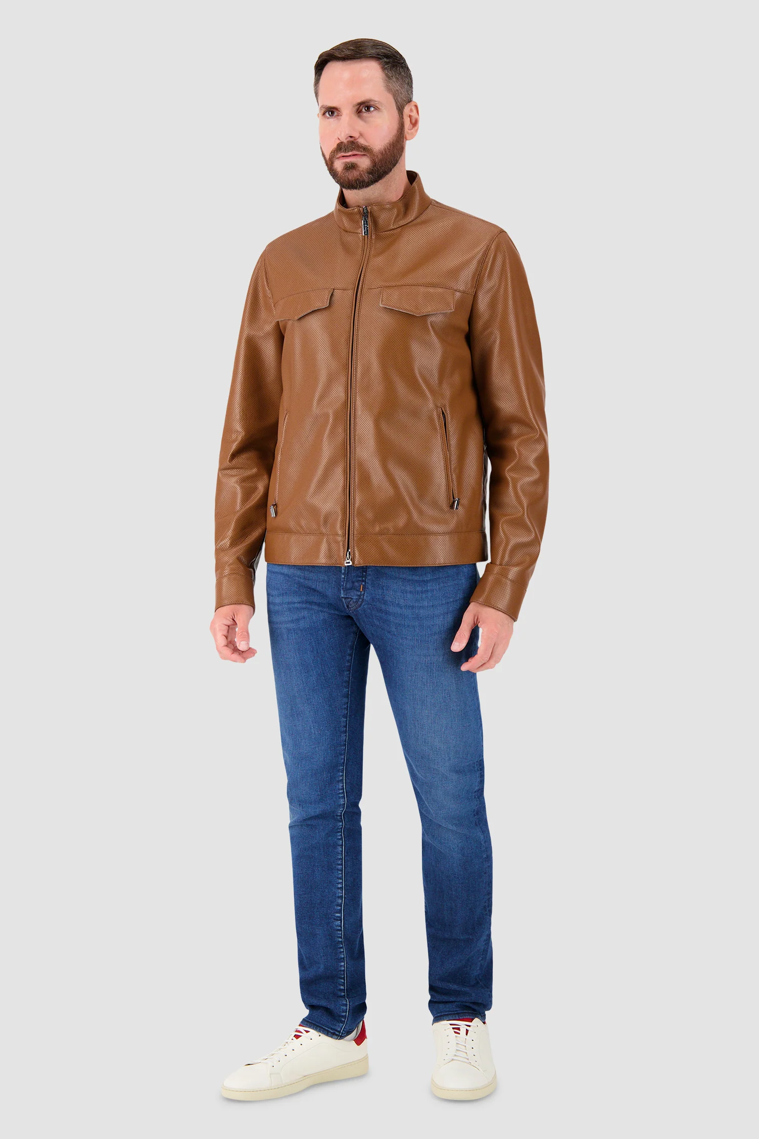 Hettabretz Cognac Leather Jacket - Image 4