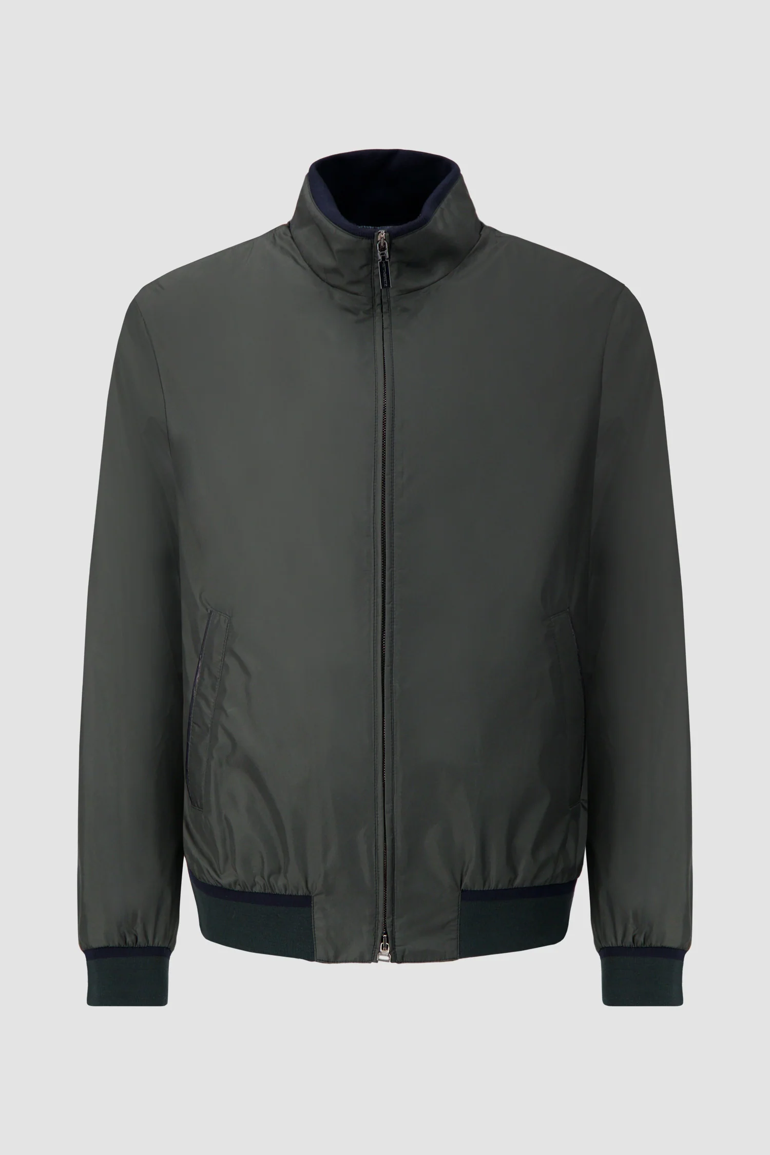 Hettabretz Green Silk Blouson with Caiman