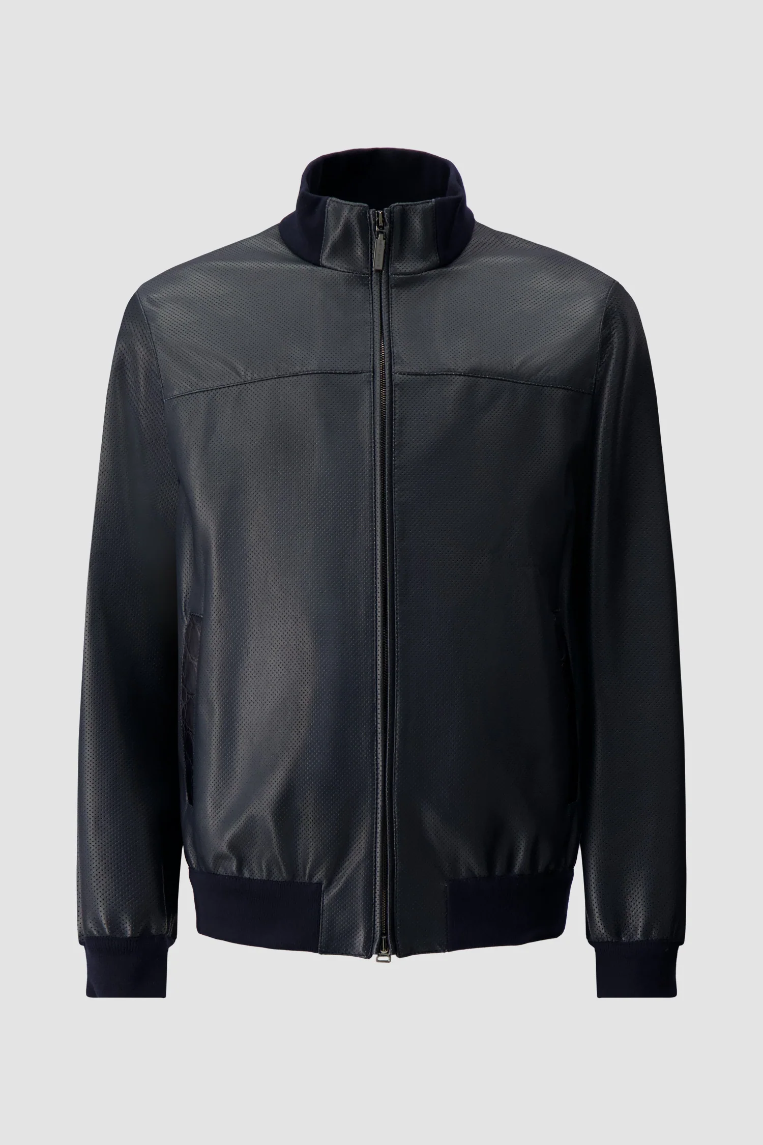 Hettabretz Navy Blouson with Caiman