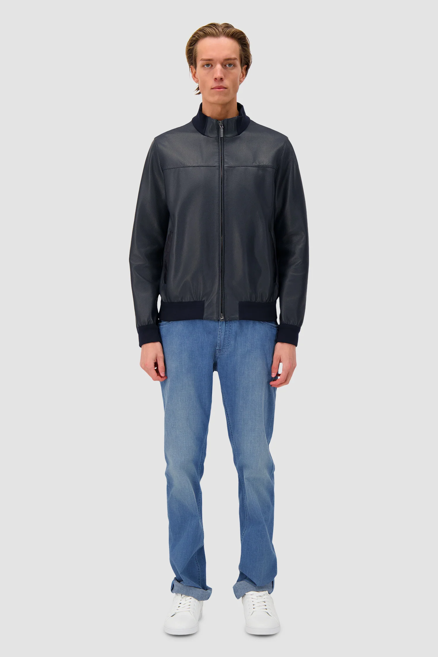 Hettabretz Navy Blouson with Caiman - Image 3