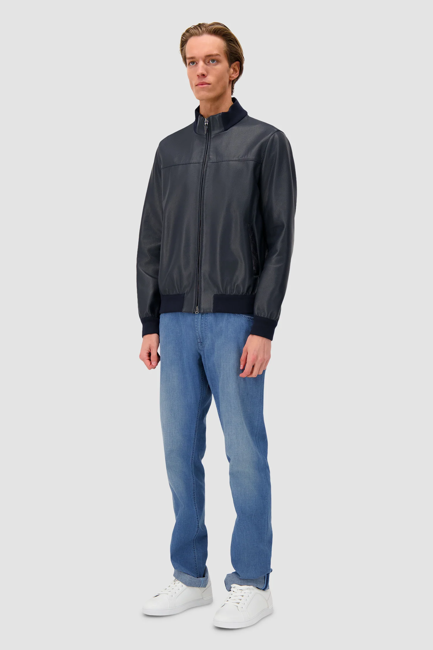 Hettabretz Navy Blouson with Caiman - Image 4