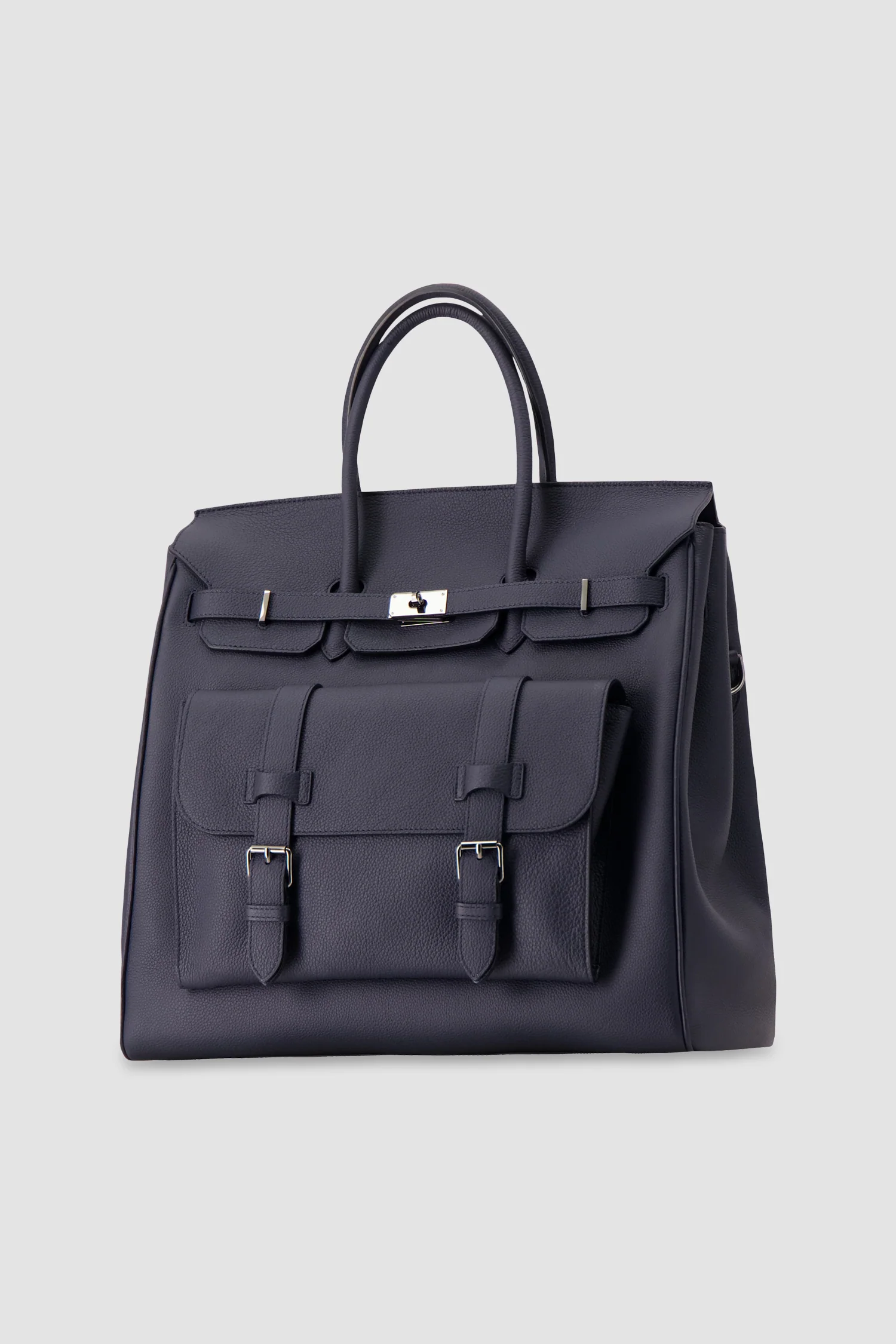 Hettabretz Navy Leather Travel Bag - Image 2