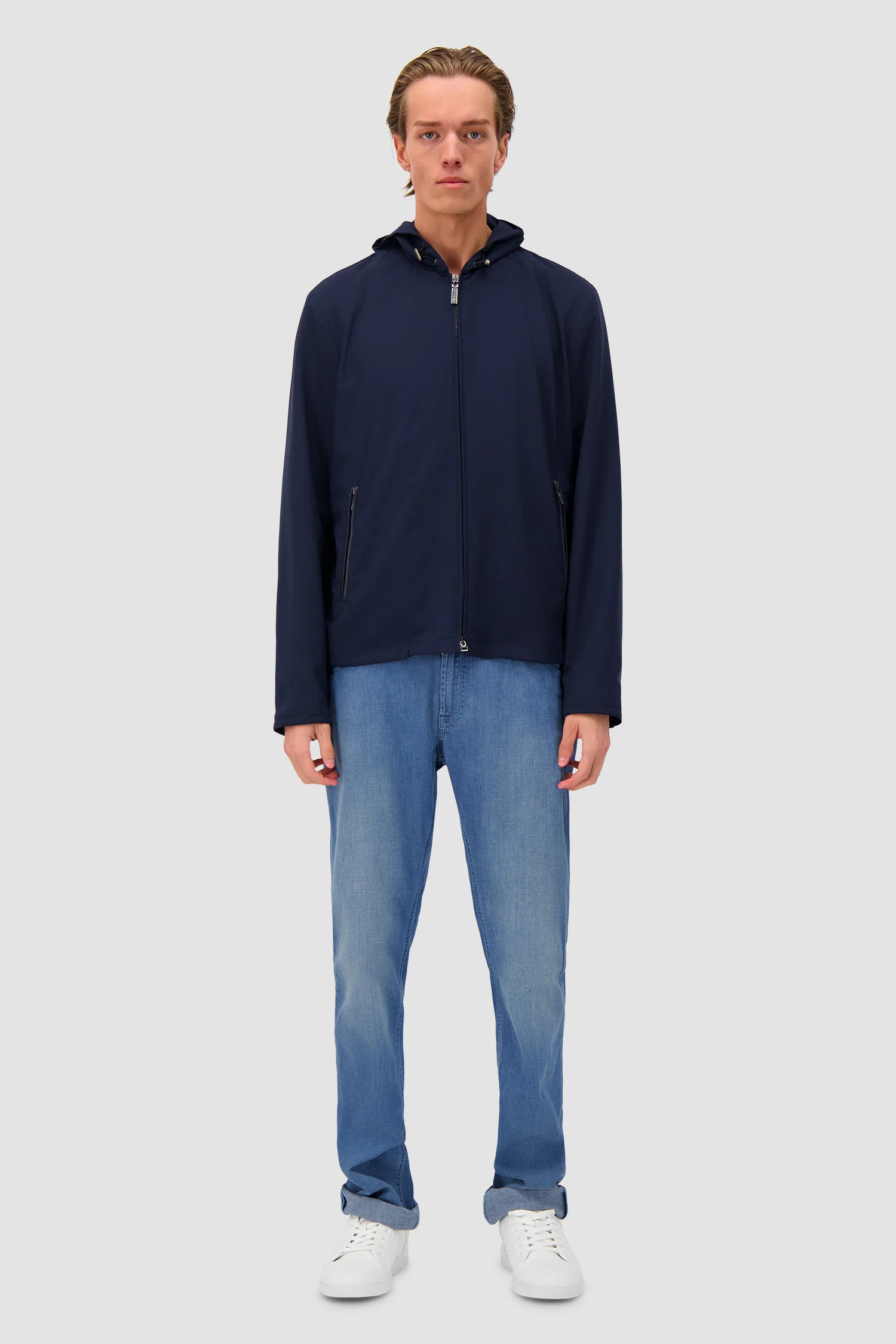 Hettabretz Navy Wool Hooded Jacket - Image 3