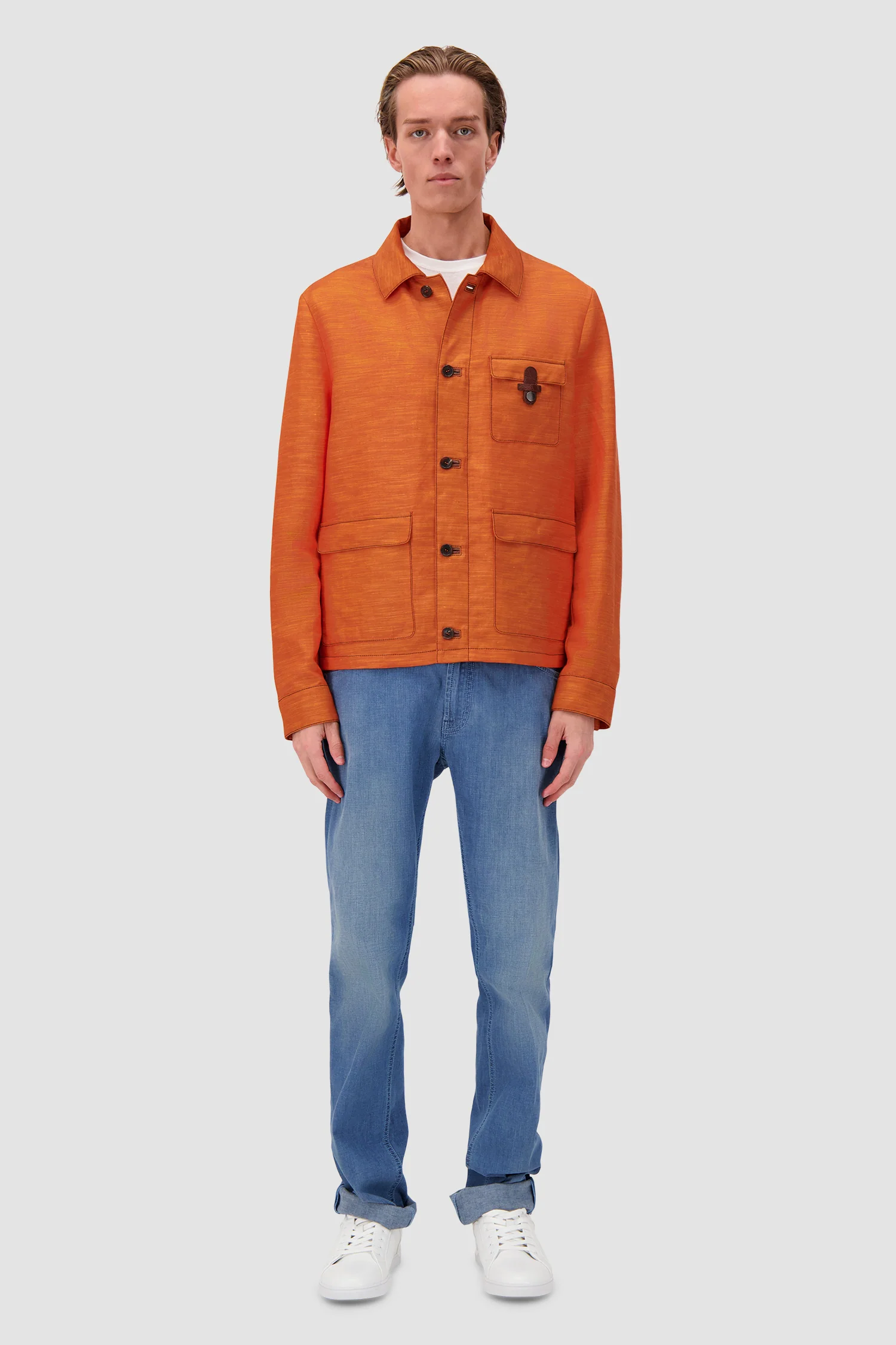 Hettabretz Orange Blouson with Caiman - Image 3