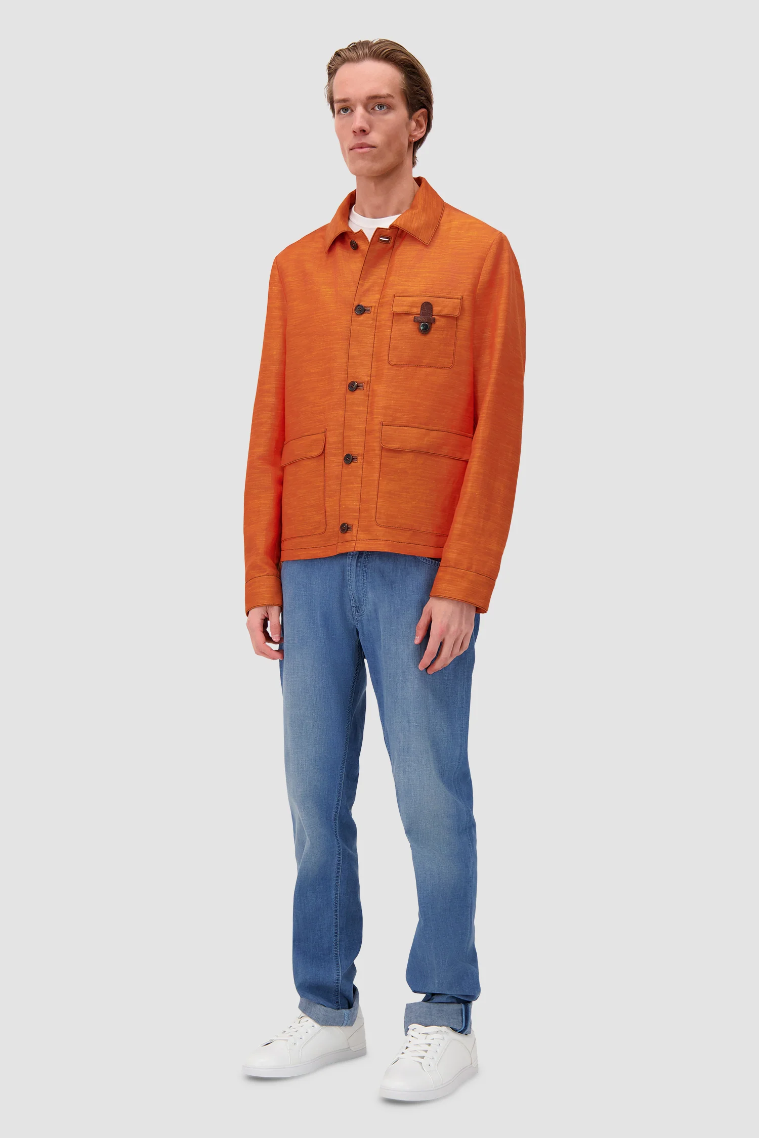 Hettabretz Orange Blouson with Caiman - Image 4