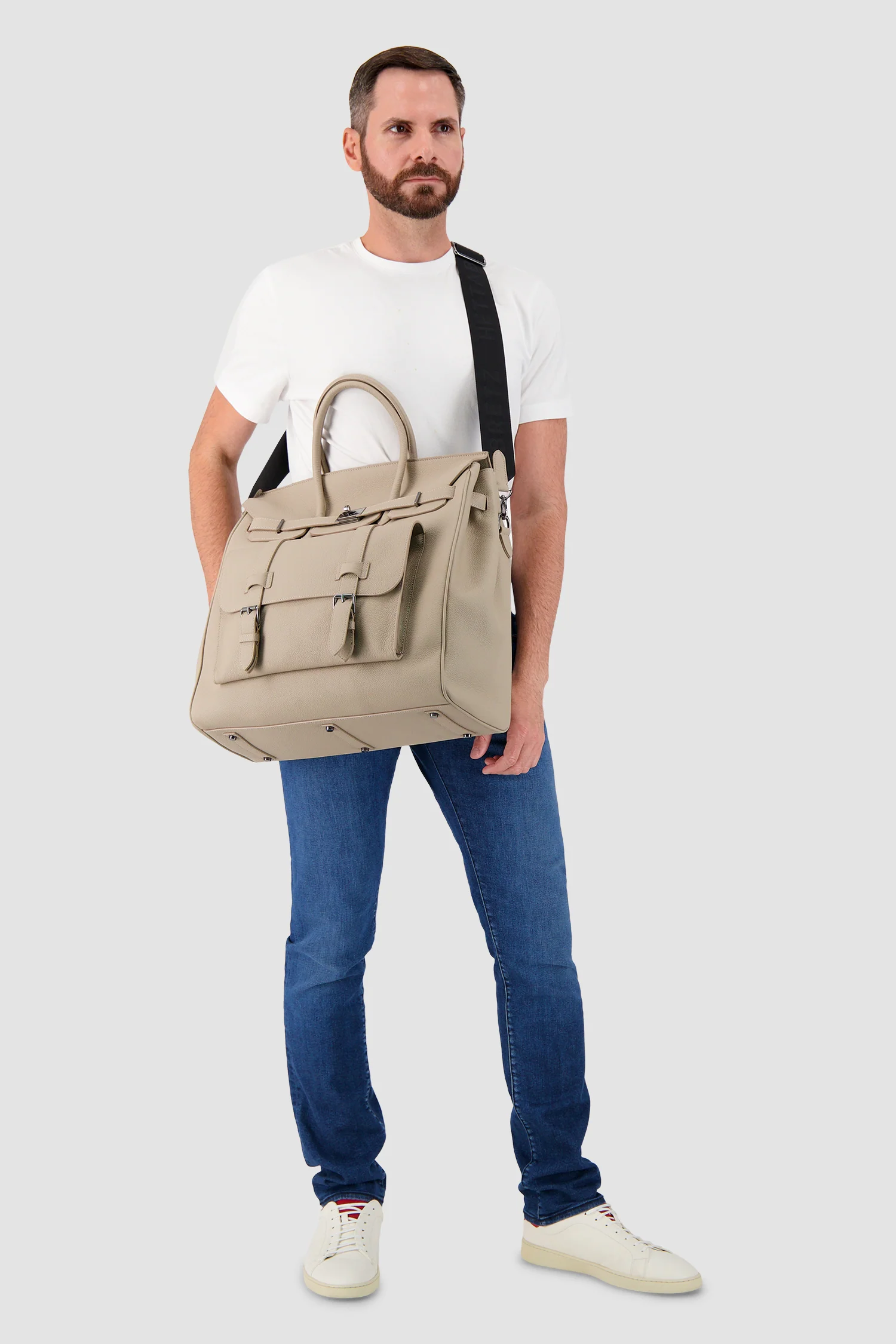 Hettabretz Tan Leather Travel Bag - Image 13
