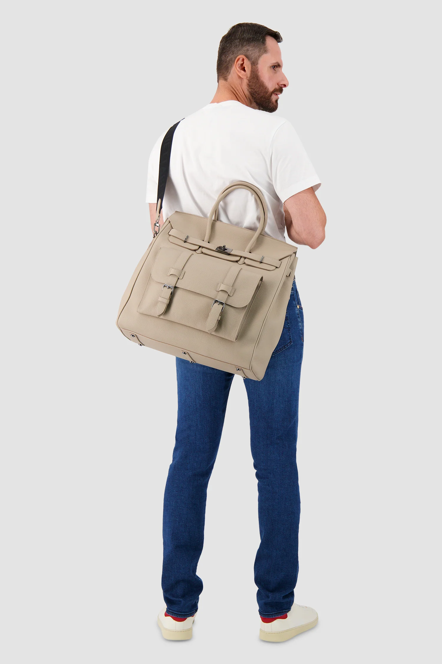 Hettabretz Tan Leather Travel Bag - Image 14